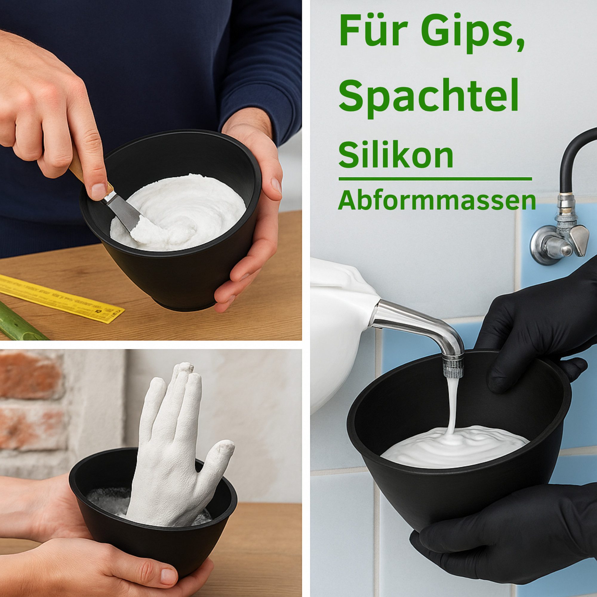varivendo Spachtelbecher 4 x Gipsbecher konisch Ø 127 mm Gipsbecher konisch, (Set, 4-tlg., Gipsbecher), Gipsbecher Anrührbecher Mischbecher Gipsschale