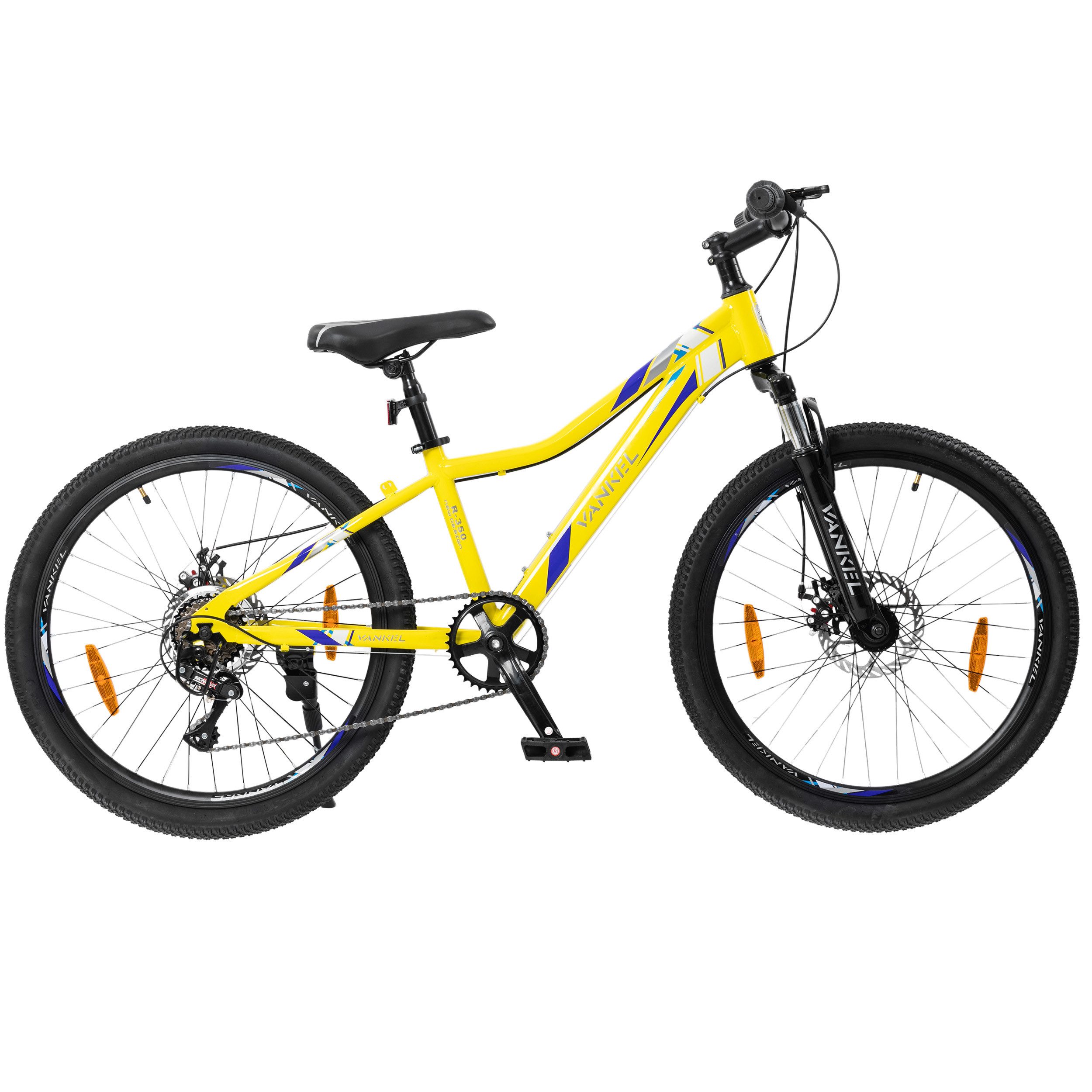 Vankel Mountainbike Little Bee 24 Zoll MTB – Federung, 6 Gänge und starke Bremsen, 6 Gang SL-RSS006-6W Schaltwerk, Kettenschaltung, Kettenschaltung, Kinderfahhrad, Kettenschaltung, Fahrrad für Jungs