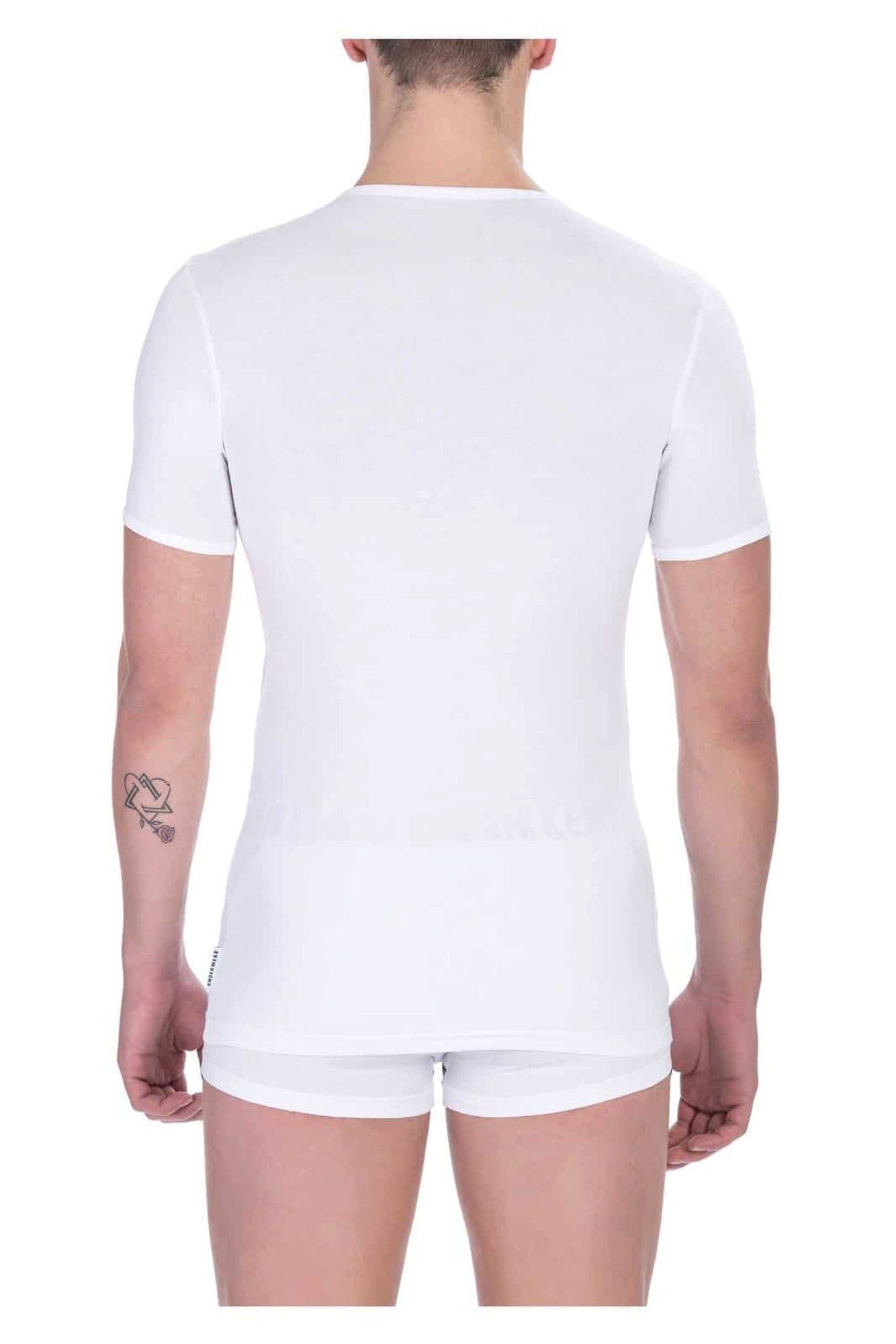 T-Shirts (2er Weiß, Pack, Pack, 2ei T-Shirt, Bikkembergs T-Shirts) 2ei V-Ausschnitt