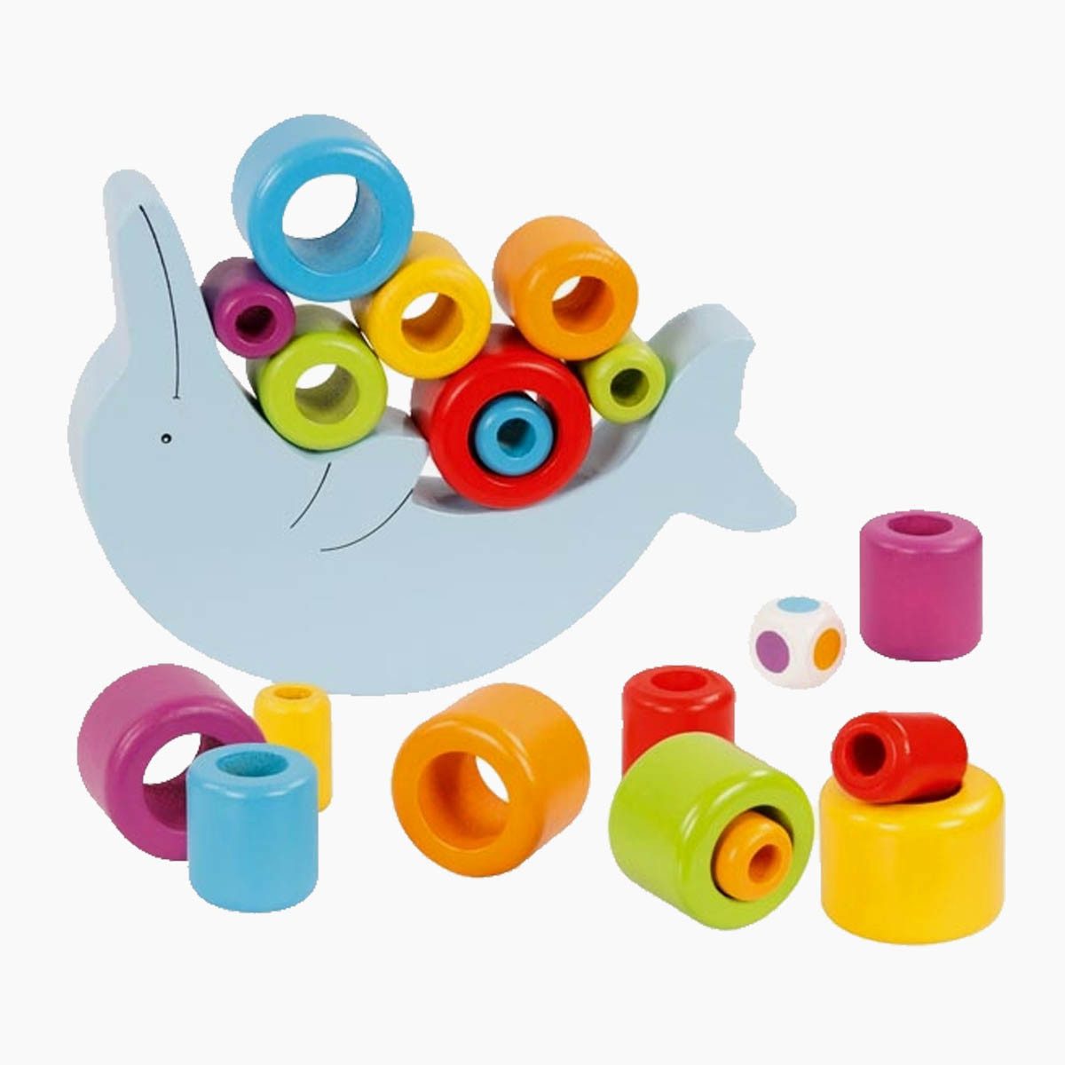 goki Spiel Balancierspiel Delfin, Balancierspiel Delfin, für Gleichgewicht & Feinmotorik