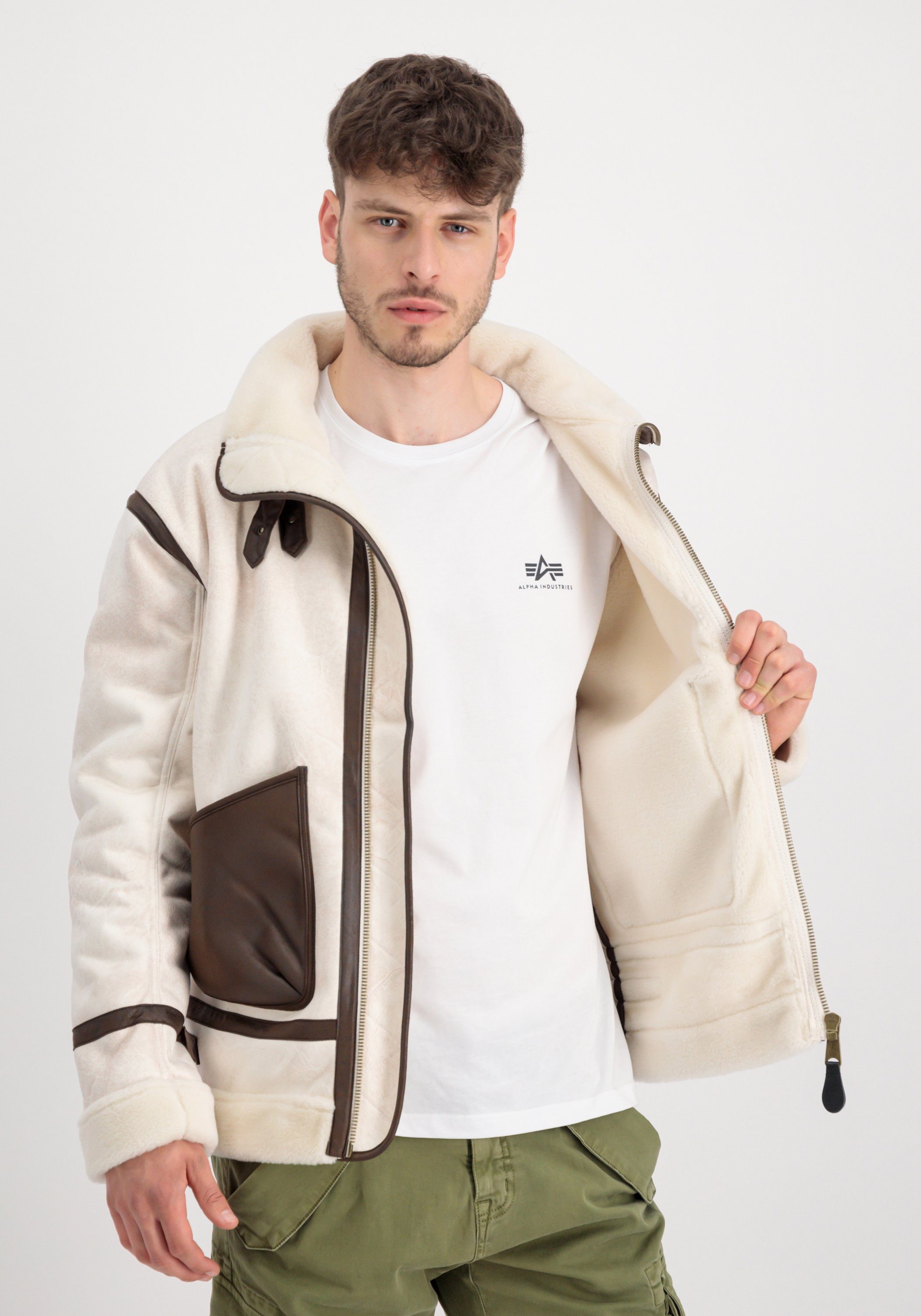 Alpha Industries Lederjacke B-3 Arctic