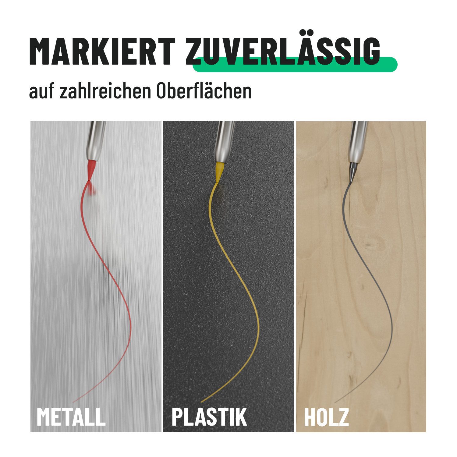 greate. Marker 2x Tieflochmarker Bleistift - Handwerker Bleistift Baustelle, (2-tlg), inklusive Spitzer
