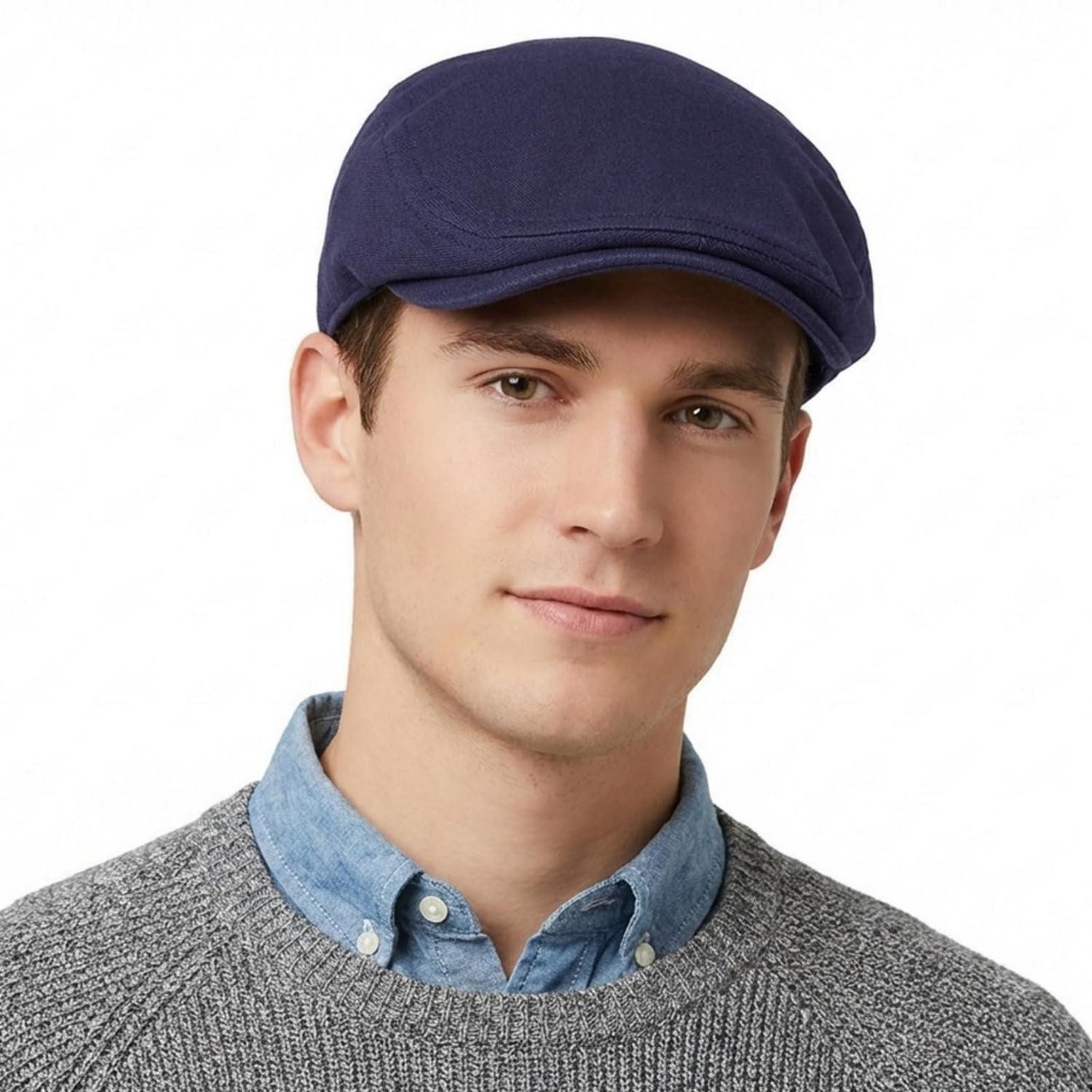 Schiebermütze Schiebermütze Herren Baumwolle Gummizug Einheitsgröße Marineblau