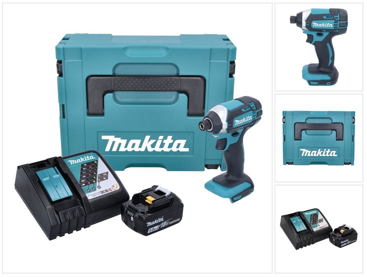 Makita Akku-Schlagschrauber Makita DTD 152 RT1J Akku Schlagschrauber 18V 165Nm + 1x Akku 5,0Ah + Schnellladegerät im Makpac 2