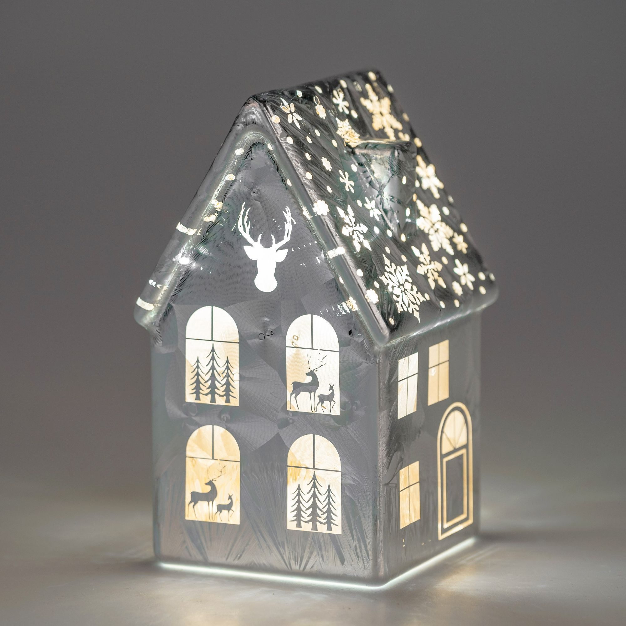 formano Weihnachtsfigur Häuser, Mit Timerfunktion, Silber, Motiv: Haus