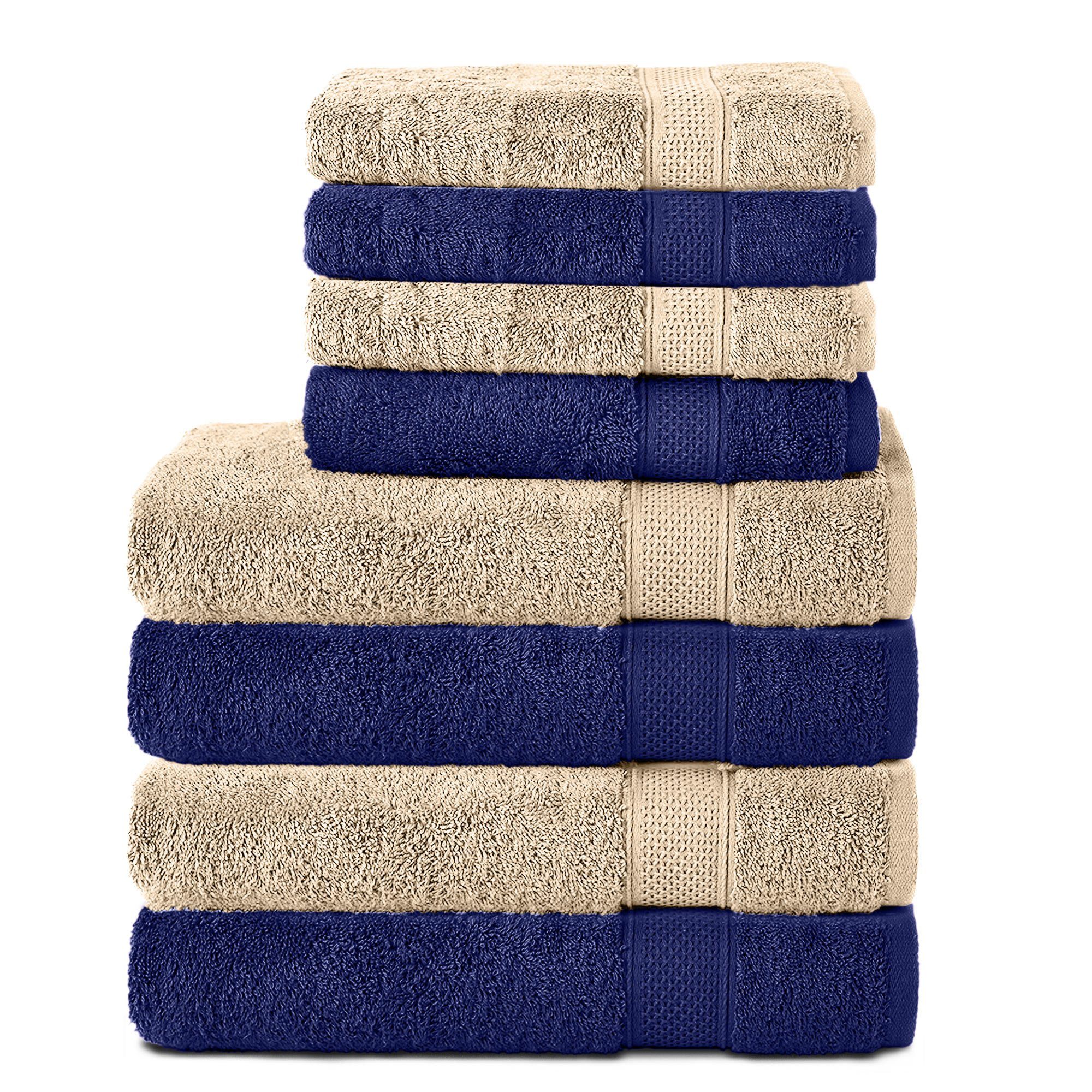 Komfortec Handtuch Set aus 100% Baumwolle, 4 Handtücher 50x100 cm und 4 Bad günstig online kaufen