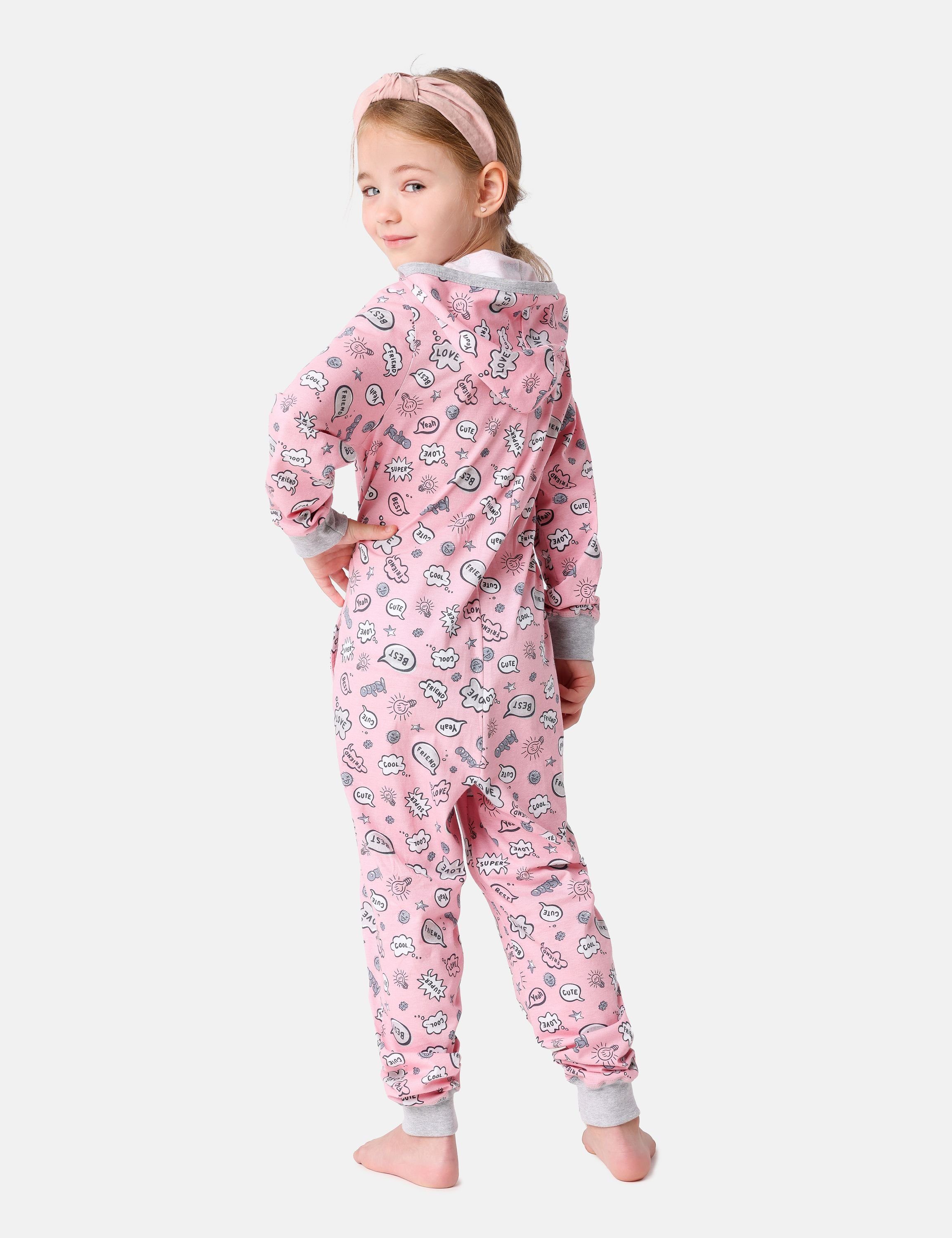 Merry Style Rosa Kapuze Mädchen MS10-223 Wolken Schlafanzug Schlafoverall mit