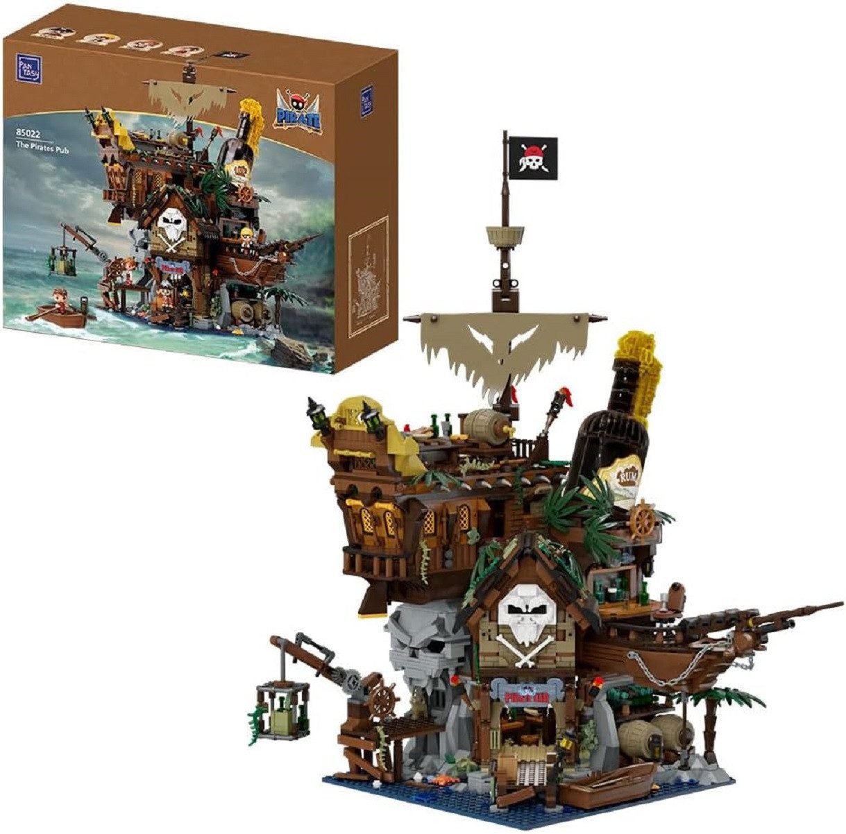 Pantasy 85022 Piratenbar 2.858 Teile PirateOub Klemmbausteine Konstruktions-Spielset