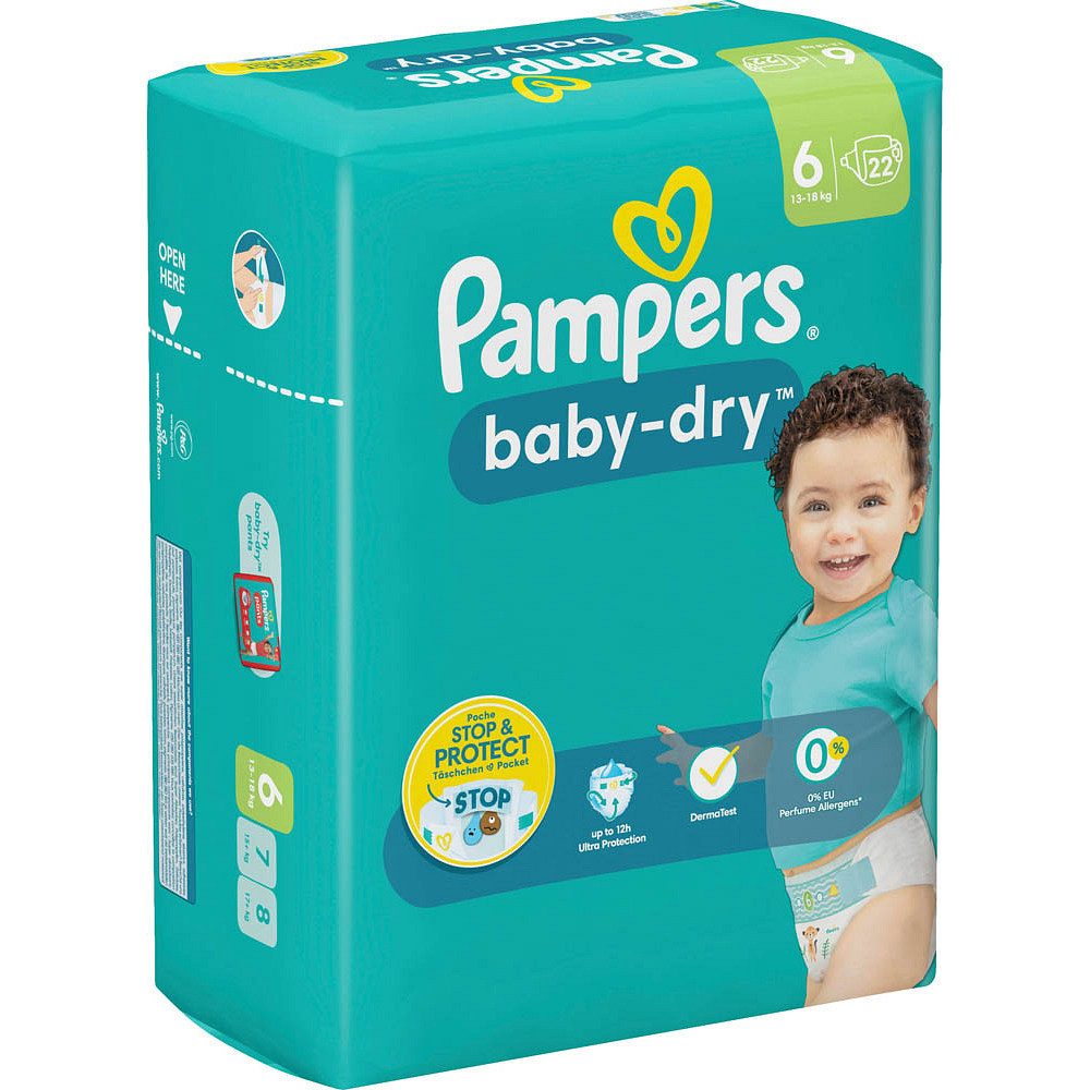 Papiertaschentücher Pampers® Windeln baby-dry™ Größe Gr.6 (13-18 kg) für Kids und Teens (4