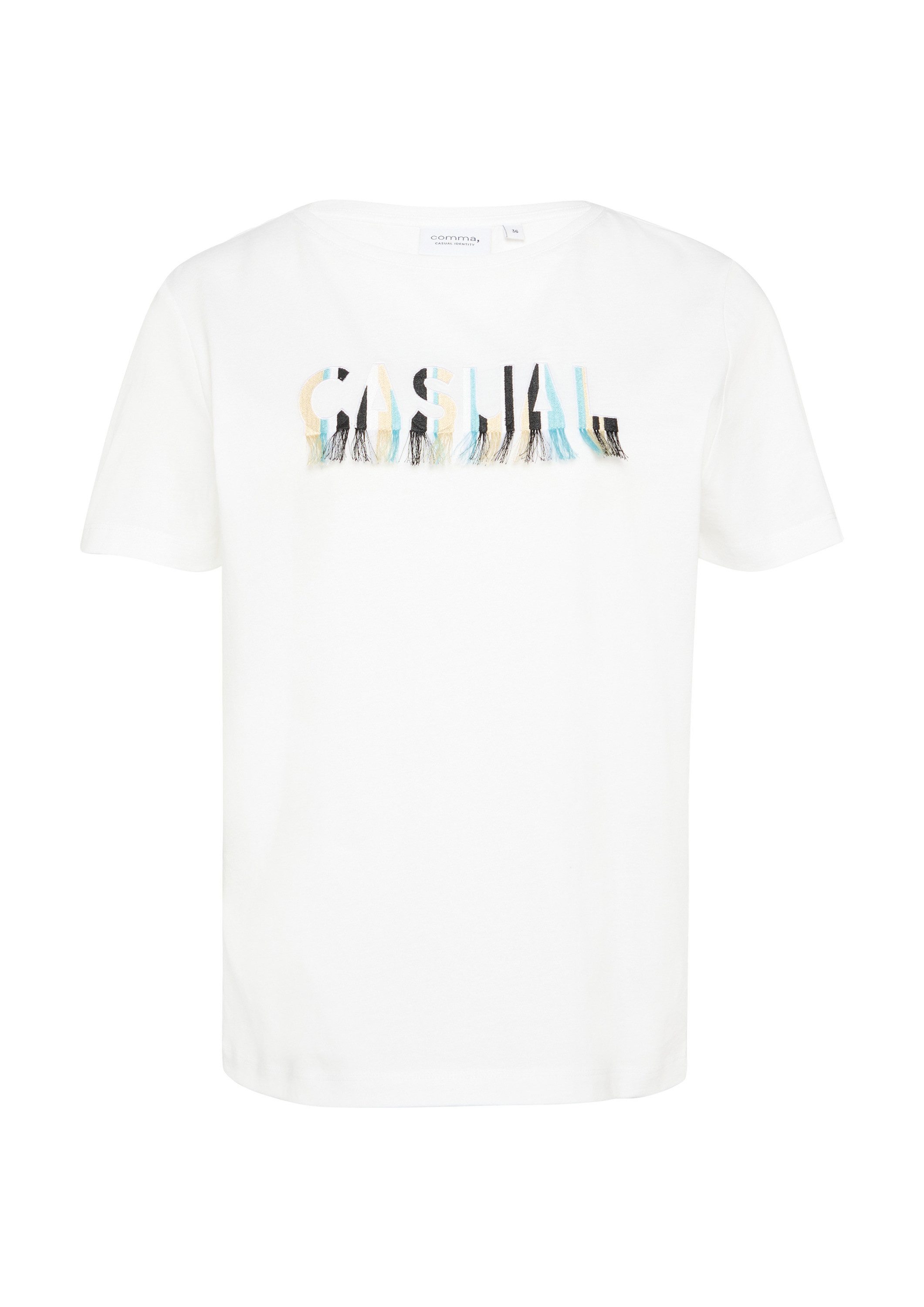 comma Kurzarmshirt T-Shirt T-Shirt mit Artwork günstig online kaufen