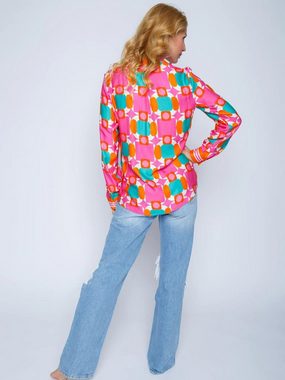 Emily Van Den Bergh Schlupfbluse Shirtbluse Geometrik Pink