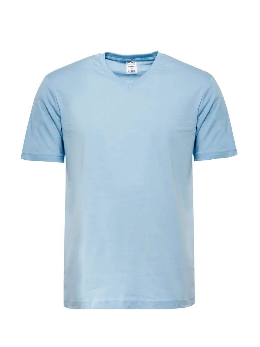 T-Shirt Herren T-Shirt V-Kragen Hellblau – ISMONT 01 M066-06