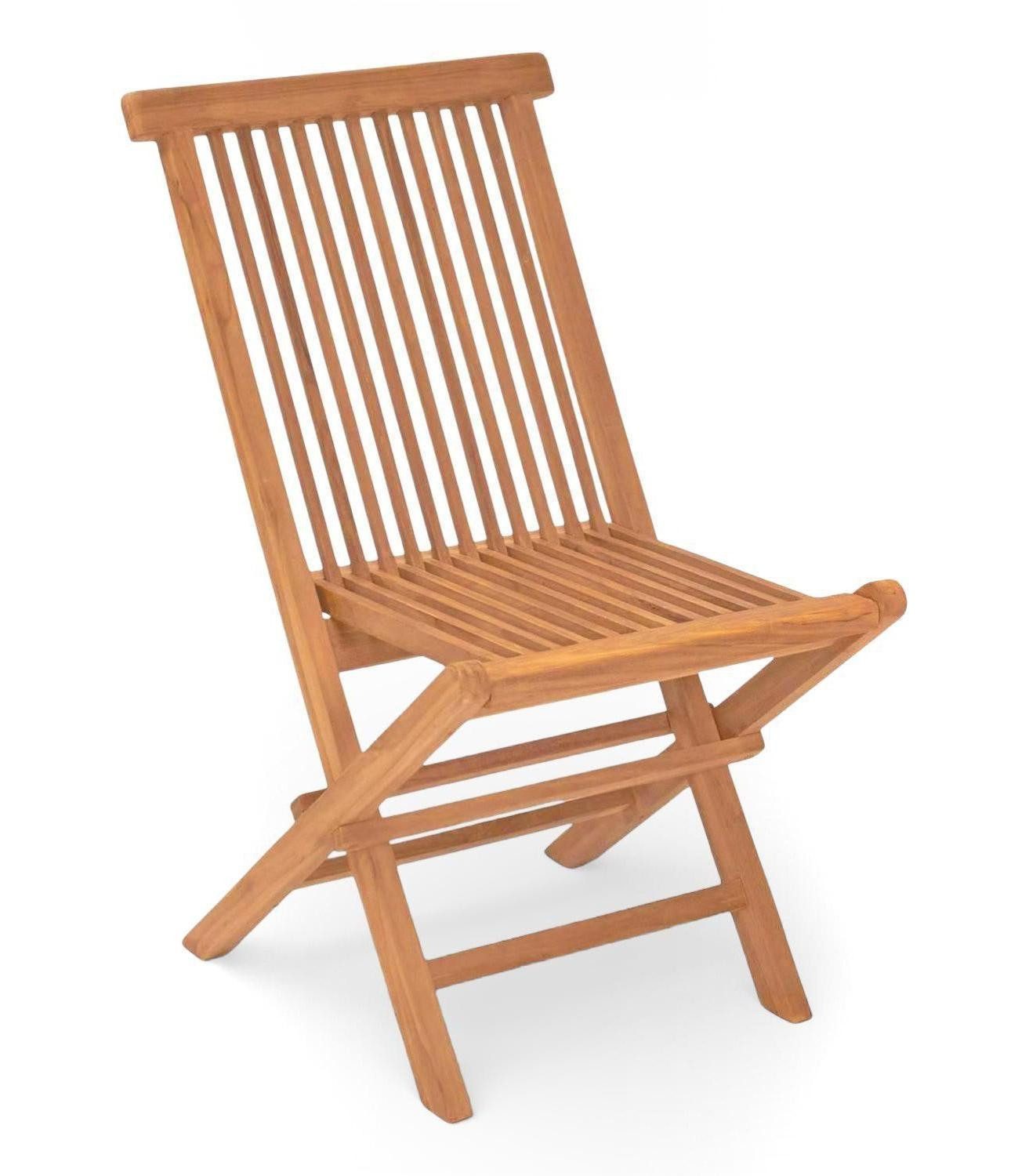 Outdoor Klappstuhl RIVA, Braun, Teakholz massiv, Klappbar, (1 St), B 43 x H 89 x T 47 cm