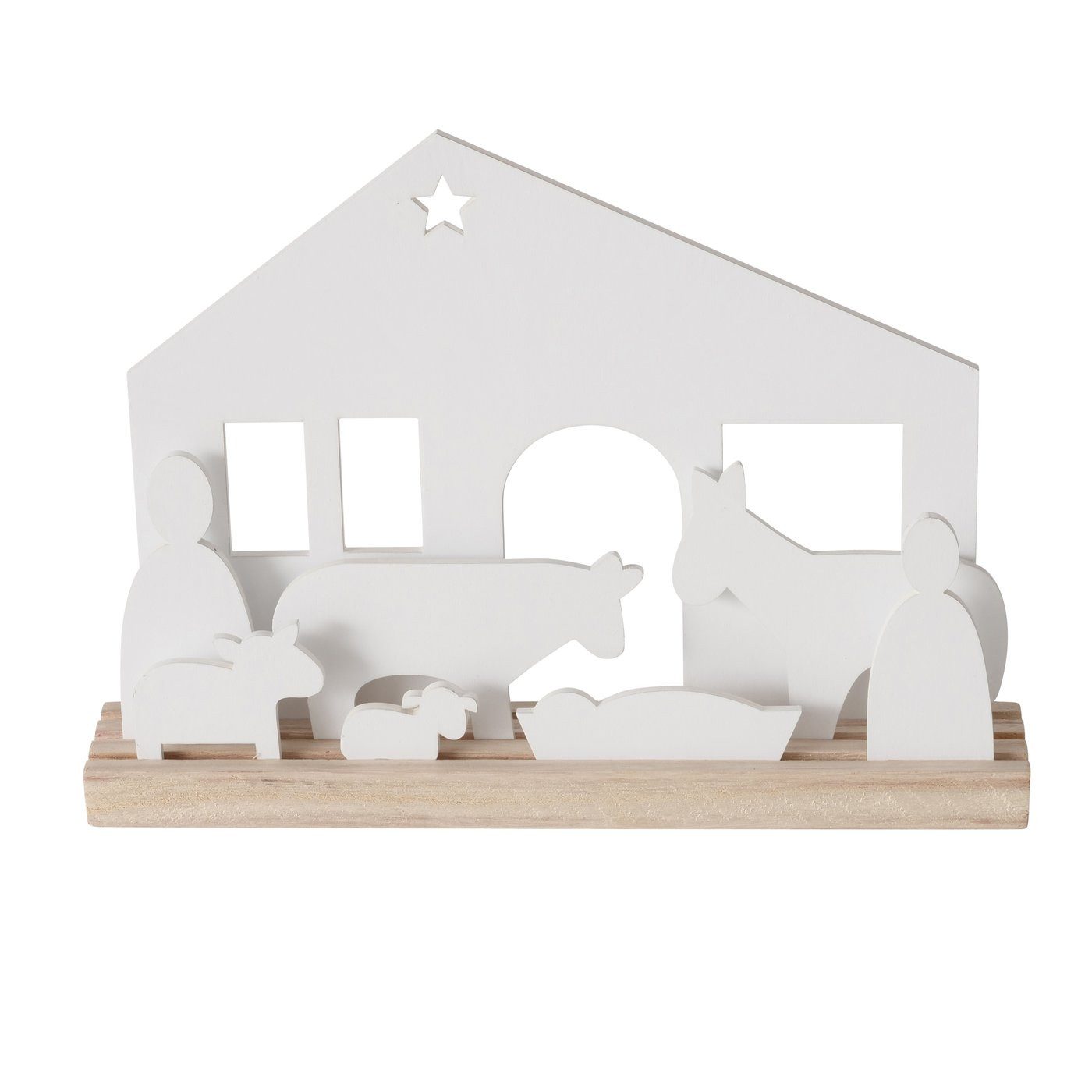 BOLTZE Krippe Nalos aus Holz Weihnachtsdekoration