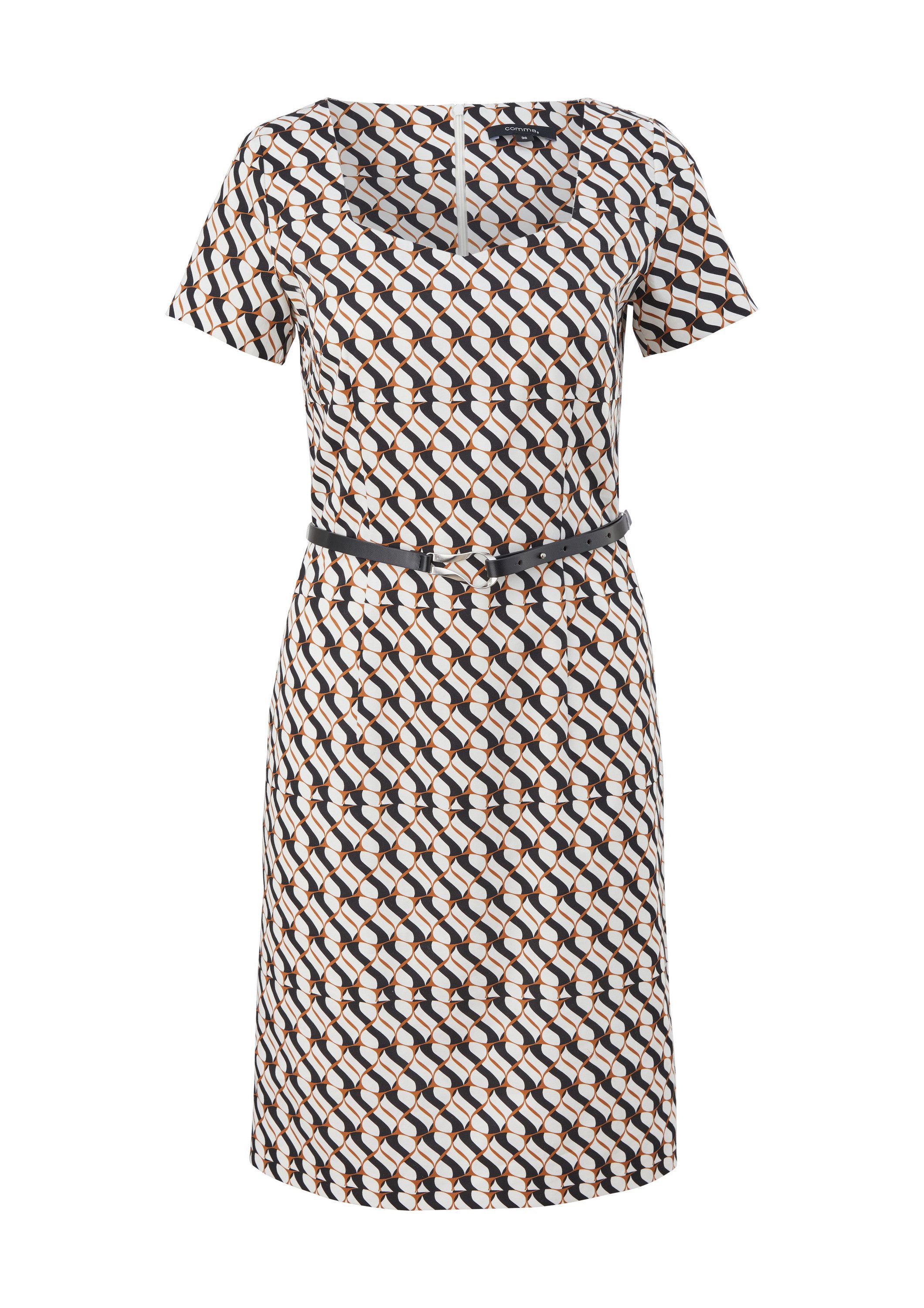 comma Minikleid Kleid Kleid mit Carrée-Ausschnitt