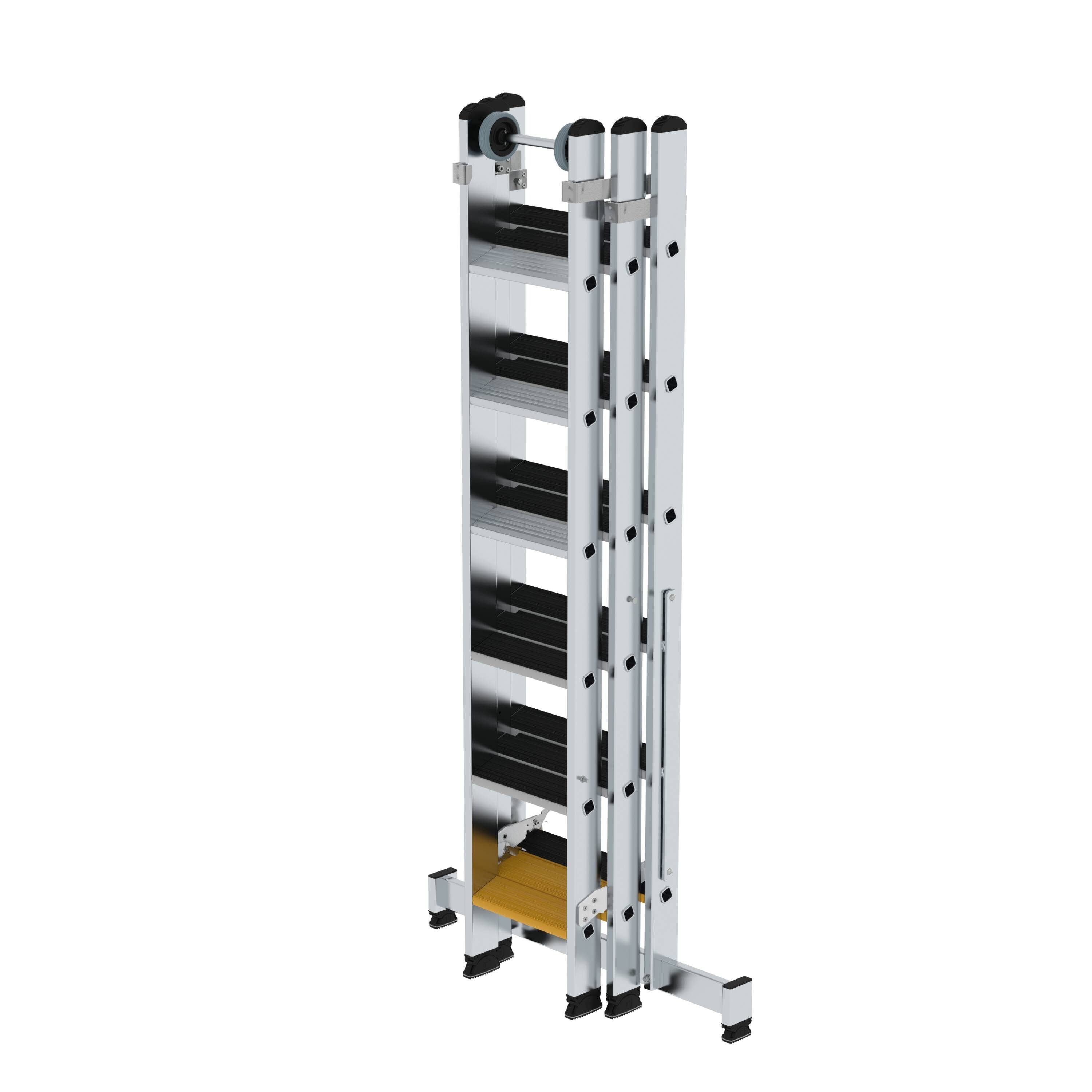 Thumbnail - PROREGAL® Vielzweckleiter Stufen-Mehrzweckleiter 3-teilig mit nivello®-Traverse und clip-step R1