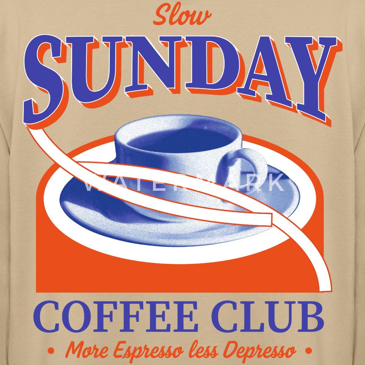 Spreadshirt Hoodie Slow Sunday Coffee Club stzlischer coffee print Unisex Hoodie (1-tlg)