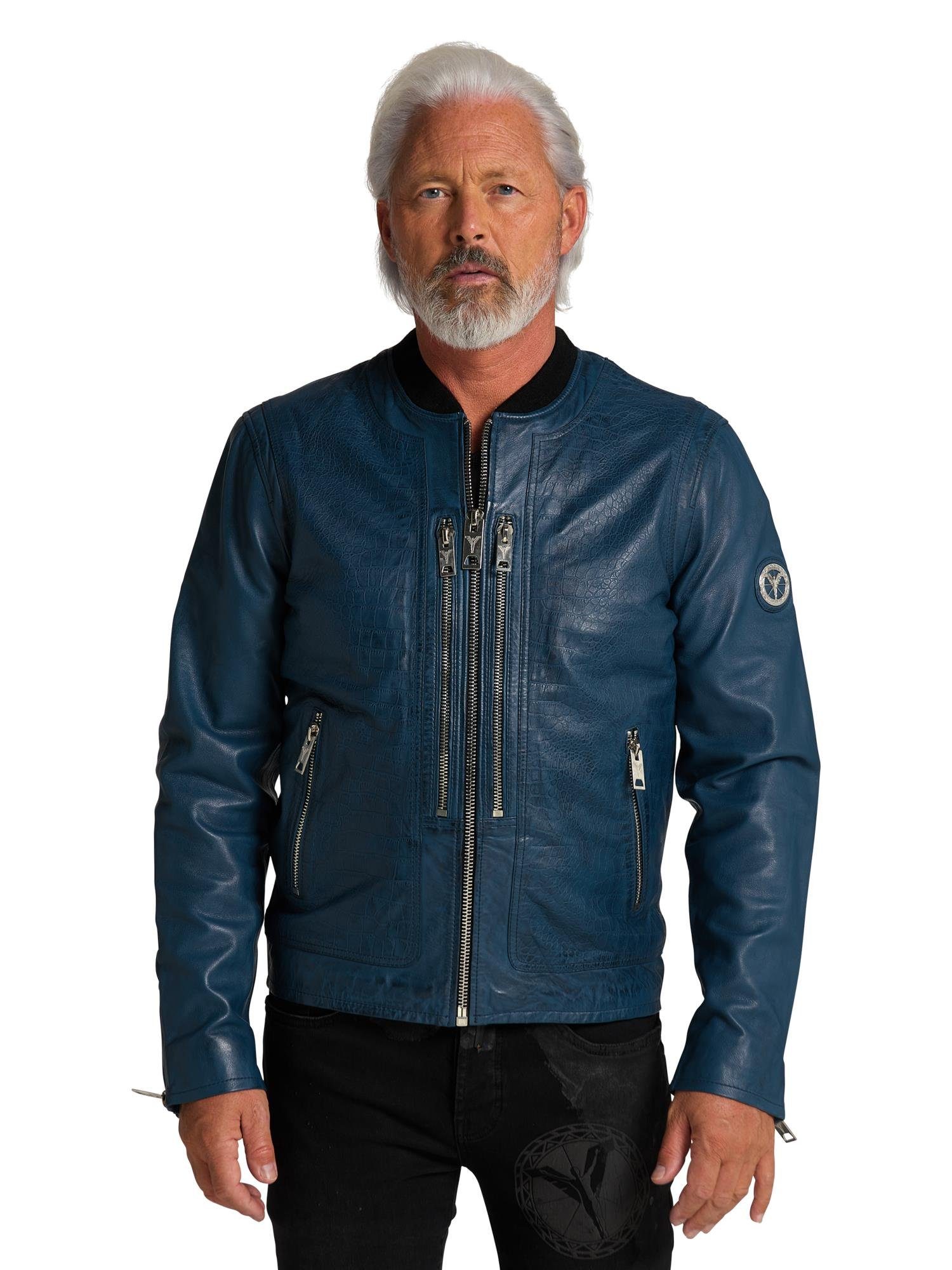 Biker Lederjacke Carlo Colucci Lederjacke Lammnappa Herren Biker