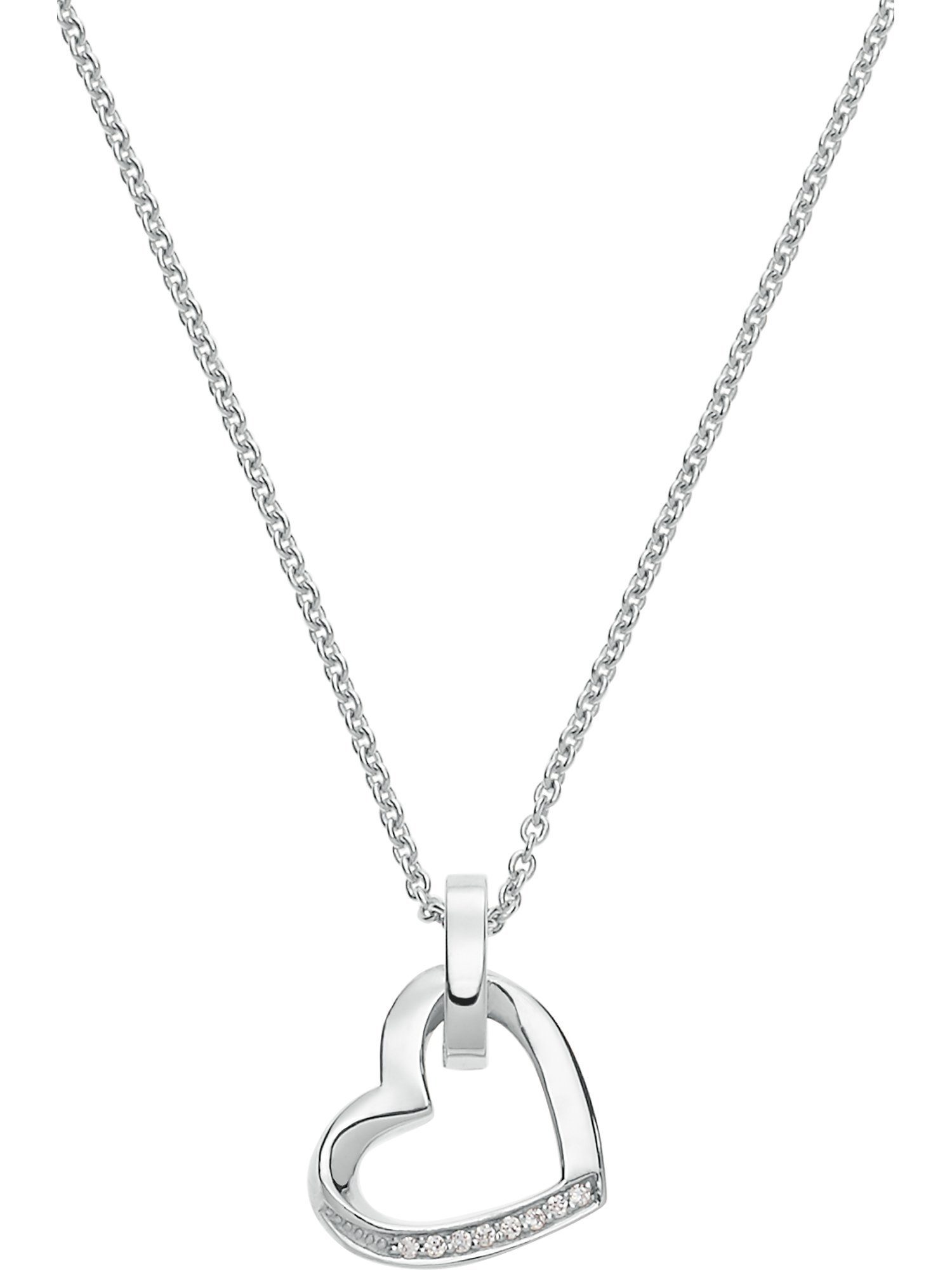 JETTE Silberkette JETTE Damen-Kette 8 Zirkonia Herz, TWISTED HEART günstig online kaufen