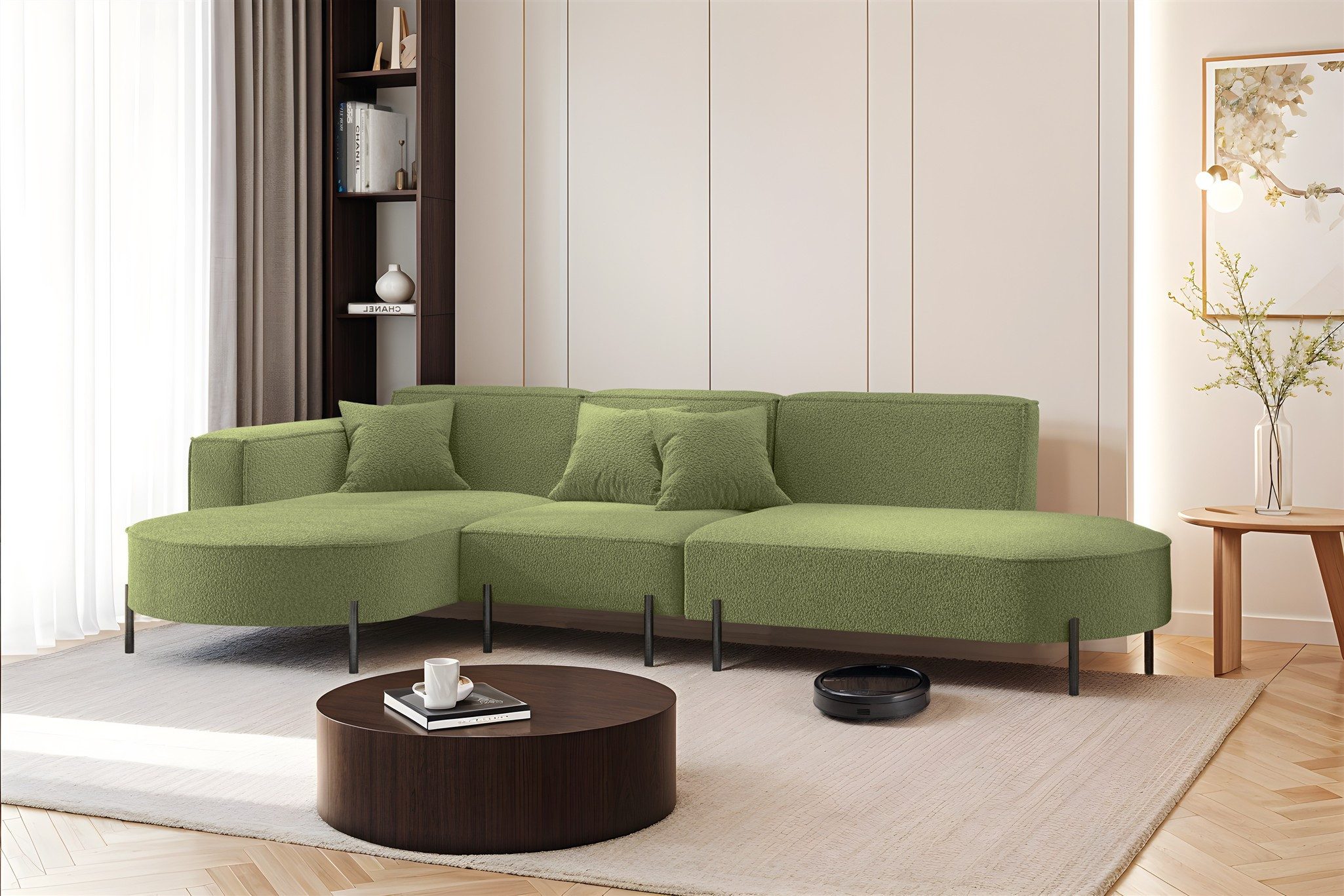 Ecksofa Sofa VALENCIA mit Ottomane in Stoff Quelle
