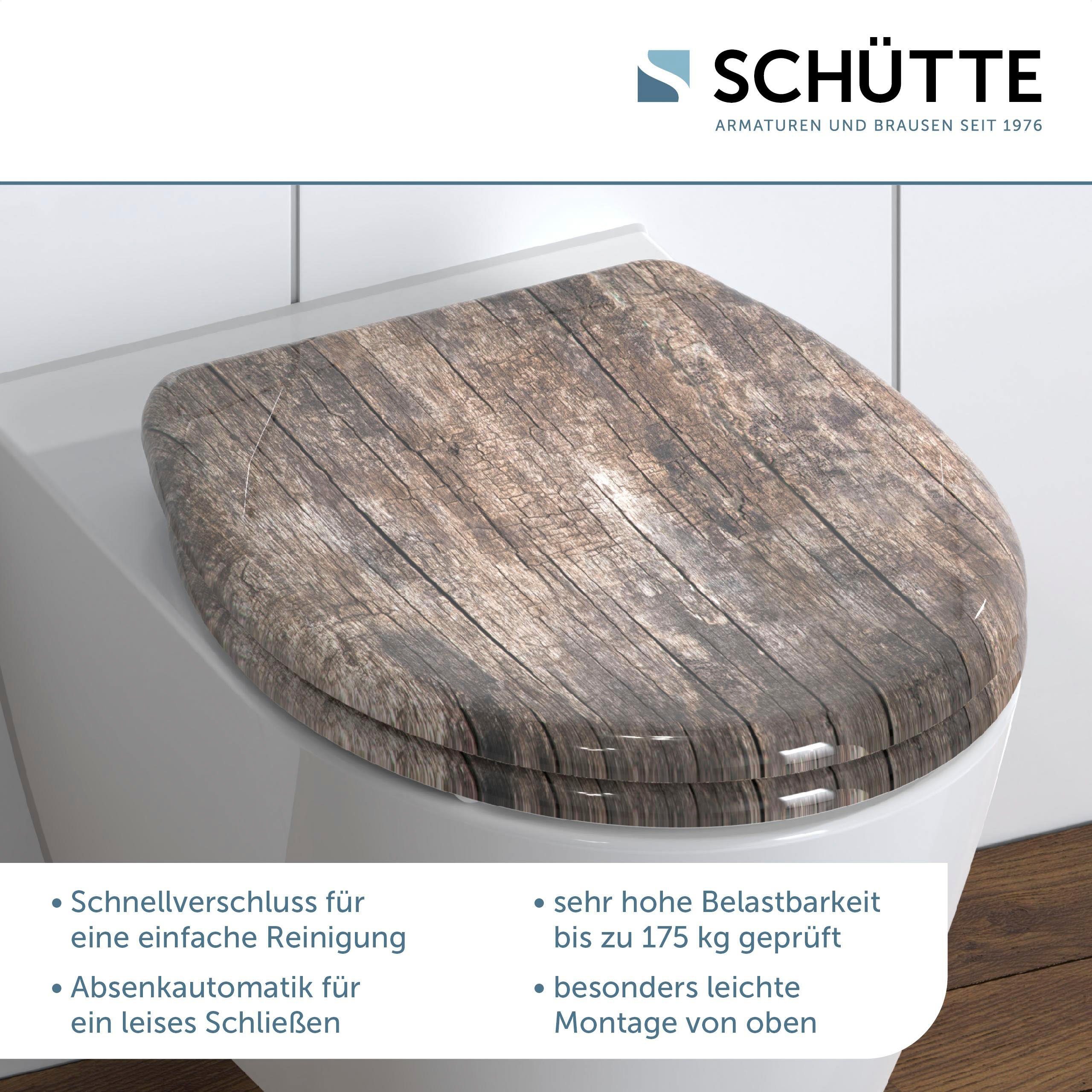 Schütte WC-Sitz Old Wood, Duroplast, mit Absenkautomatik und Schnellverschl günstig online kaufen