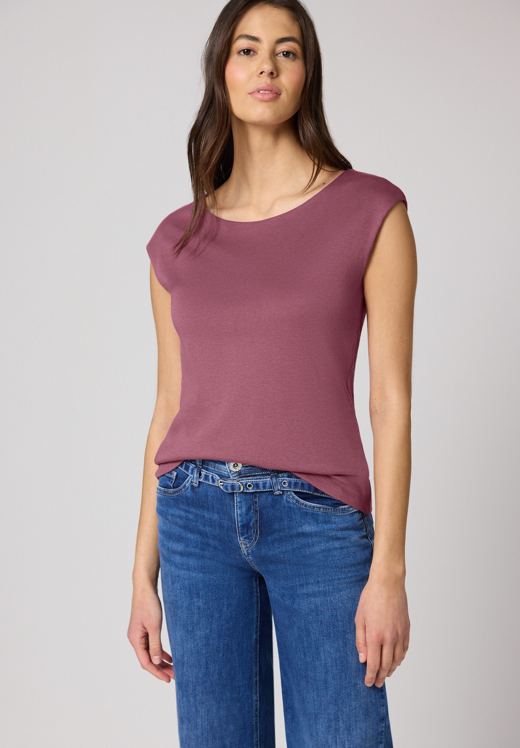 STREET ONE T-Shirt mit U-Boot-Ausschnitt