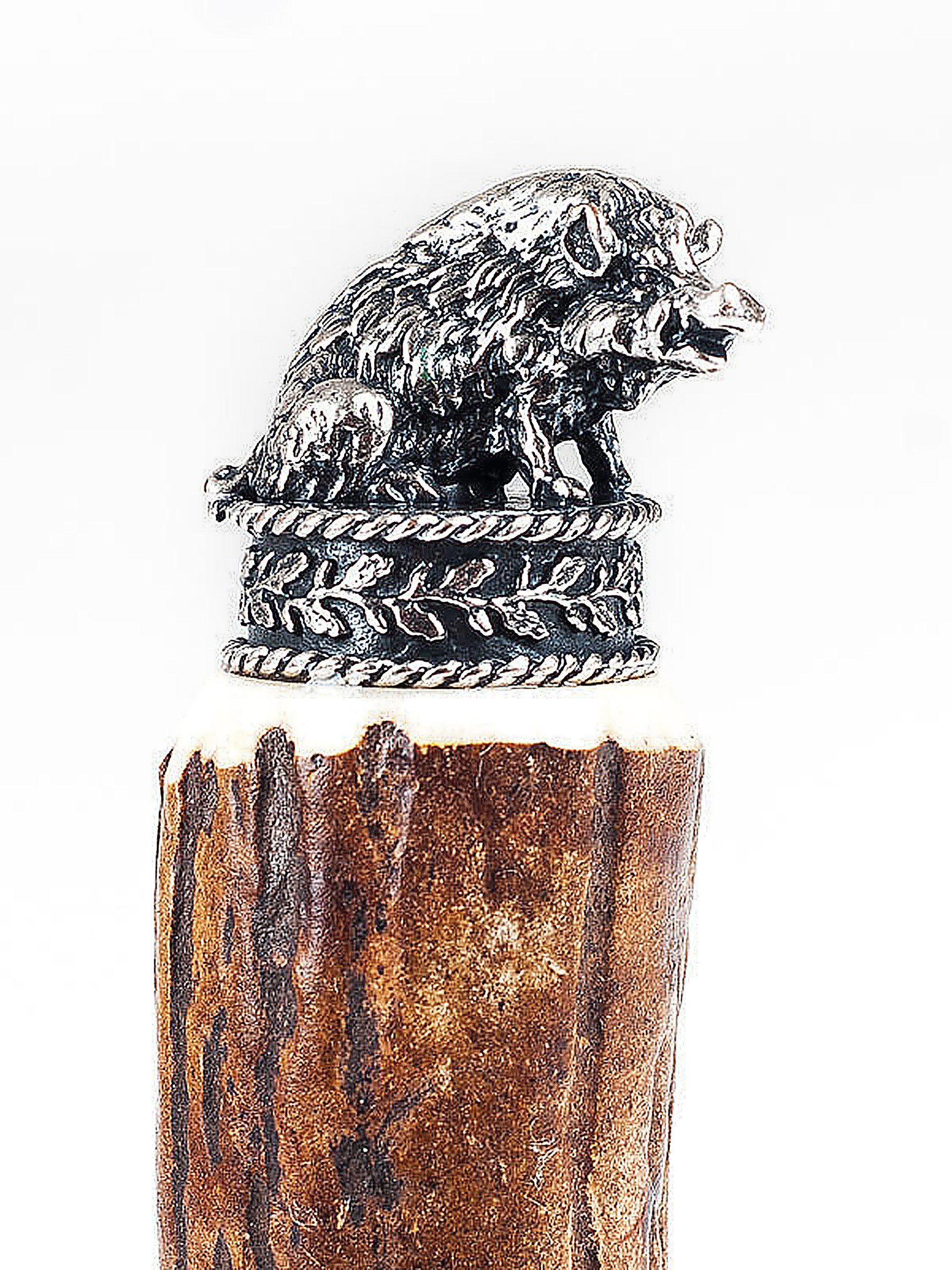 Almbock Taschenmesser Handgefertigtes Jagdmesser Trachtenmesser aus Hirschhorn Wildschwein, (1 St)