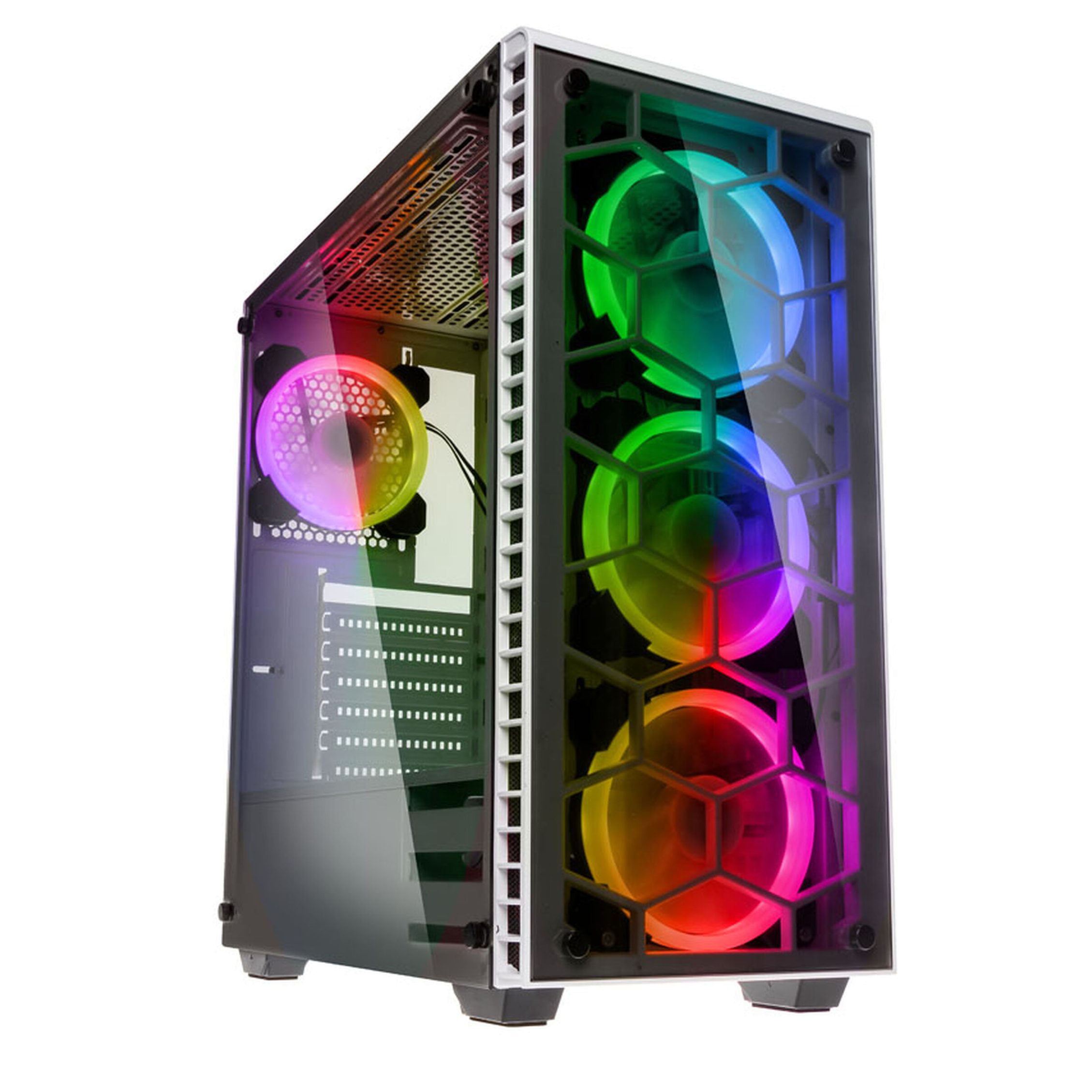 cybernerds E1 White AMD Ryzen 5 5500 Radeon RX 550 RGB Gaming PC PC (AMD Ryzen 5 5500, AMD Radeon RX 550, 16 GB RAM, 512 GB SSD)