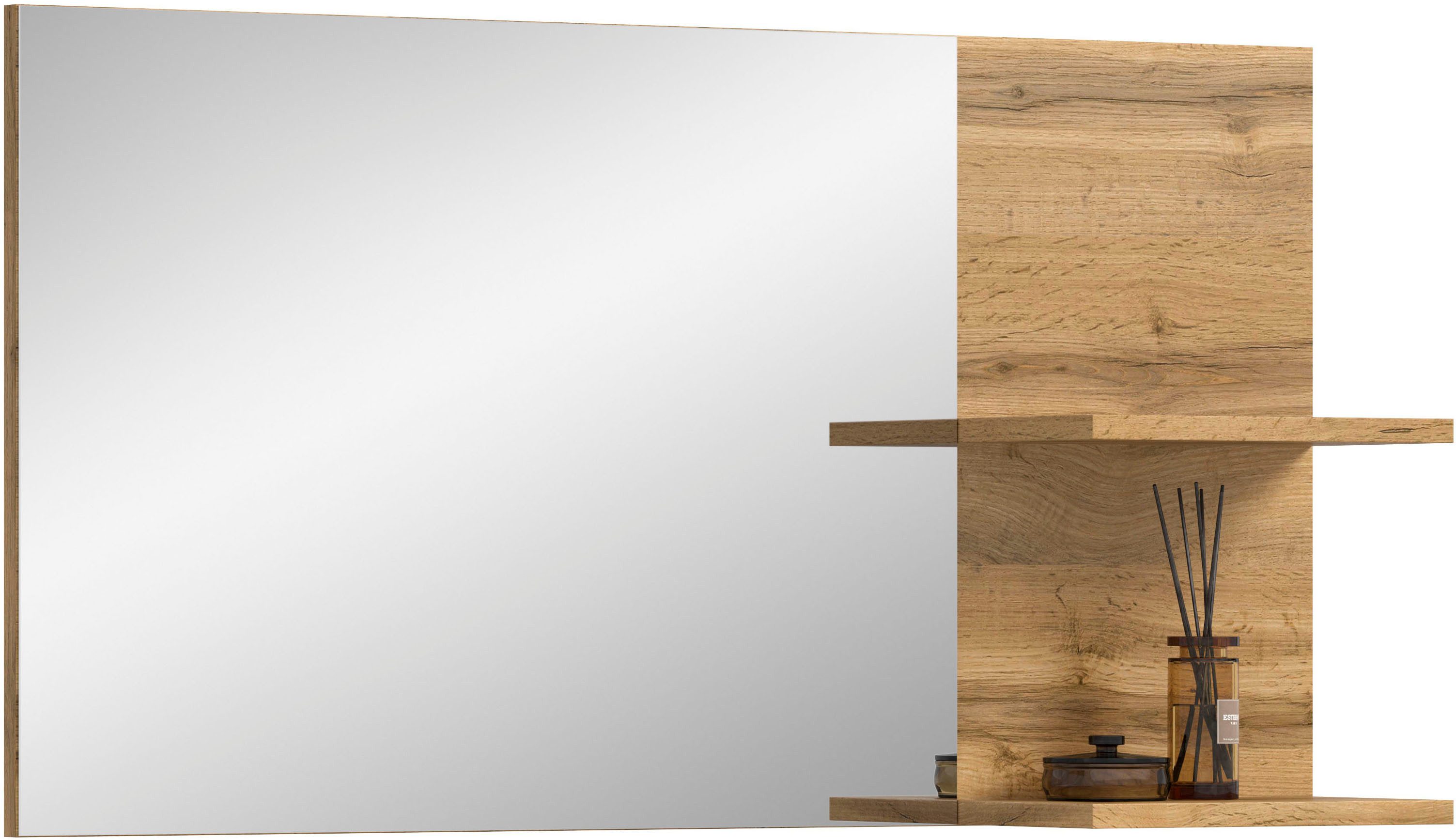 OTTO home Spiegel MAMBO, TOPSELLER!, Breite 99cm, 2 Ablageböden, große Spiegelfläche (1-St., individuell mit weiteren Artikeln der Serie MAMBO kombinierbar), Garderobenspiegel, Flur, Diele, Spiegel mit Ablage, Spiegelpaneel