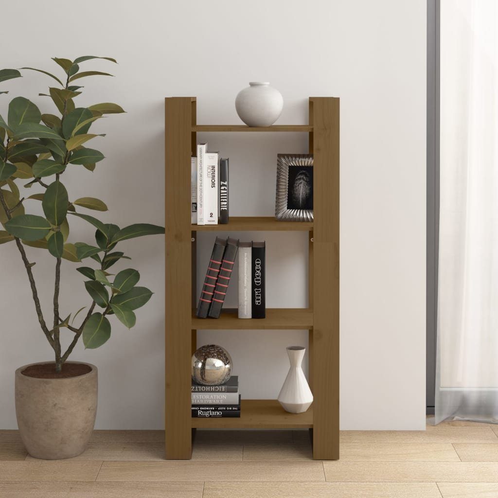 furnicato Bücherregal Bücherregal/Raumteiler Honigbraun 60x35x125cm Massivholz Kiefer | Bücherschränke