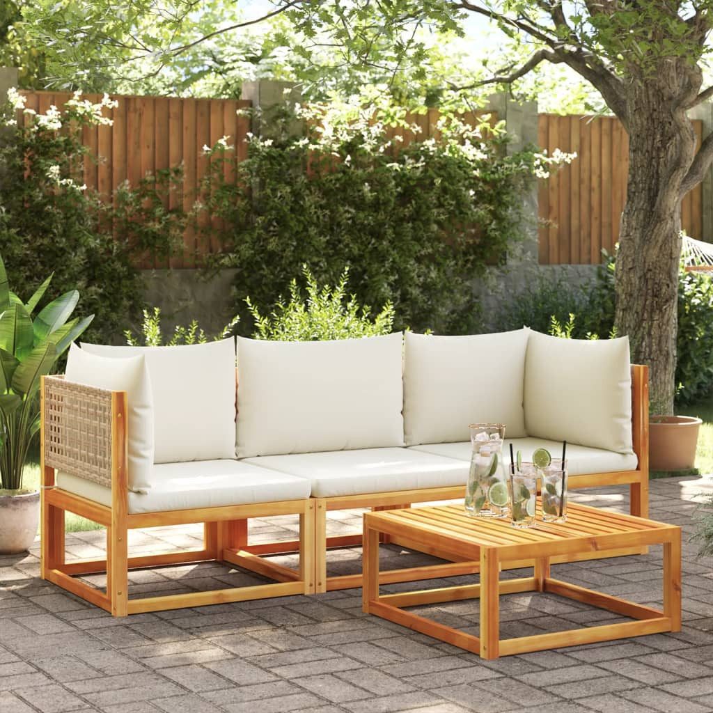 vidaXL Loungesofa Garten-Ecksofa mit Kissen Massivholz, günstig online kaufen