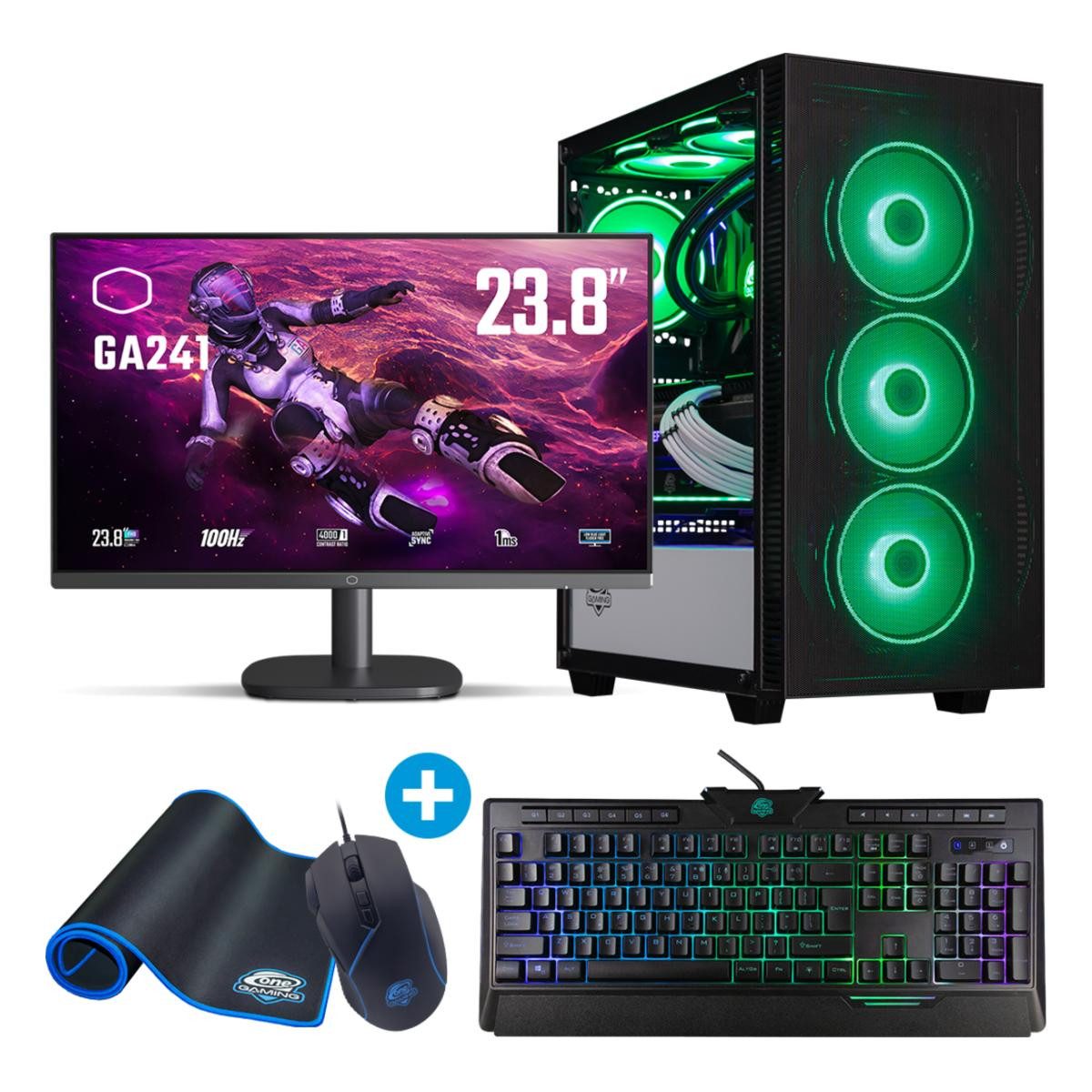 ONE GAMING Gaming Komplett-PC AR238 Gaming-PC (AMD Ryzen 5 5500, Radeon RX 6600, 16 GB RAM, 512 GB SSD, Luftkühlung)