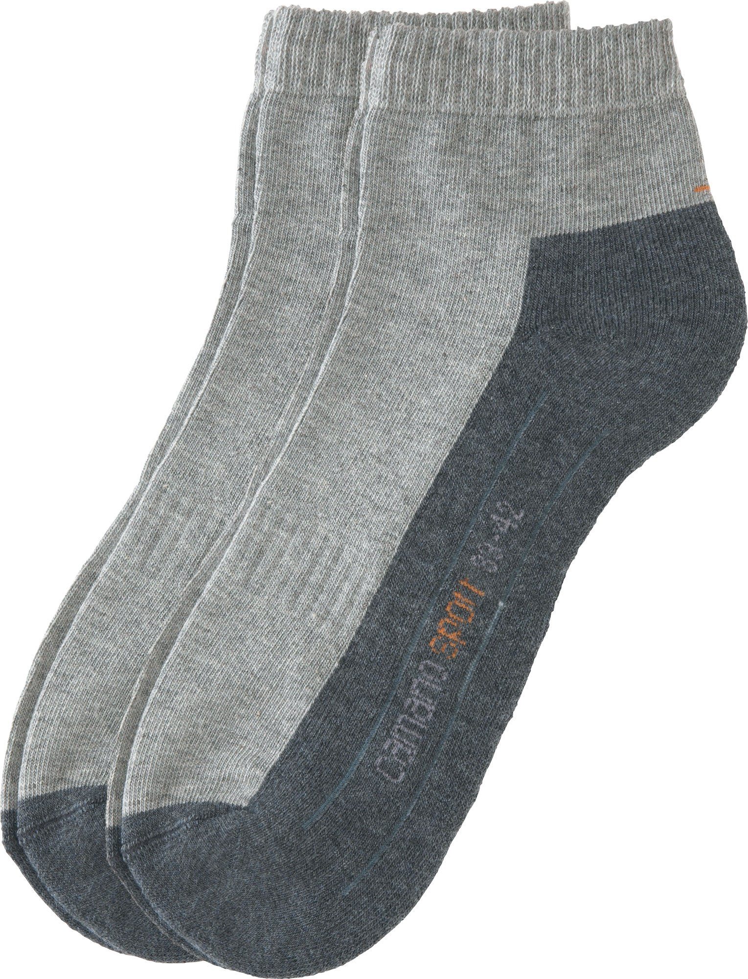 Paar Uni hellgrau Camano Unisex-Sport-Kurzsocken Socken 2