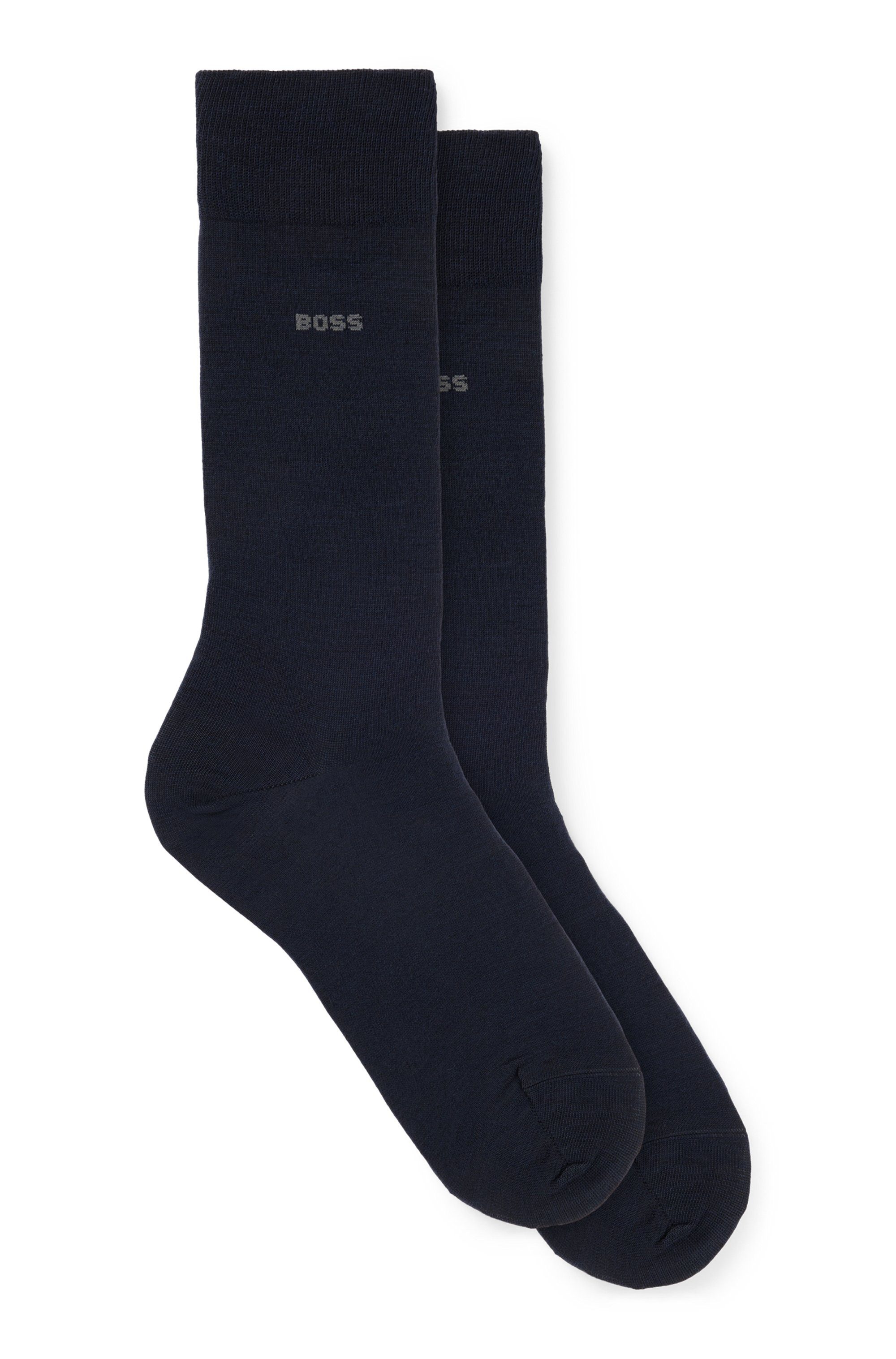 BOSS Socken 2P RS Uni WO (Packung, 2-Paar, 2er Pack) mit eingesticktem Markenlogo