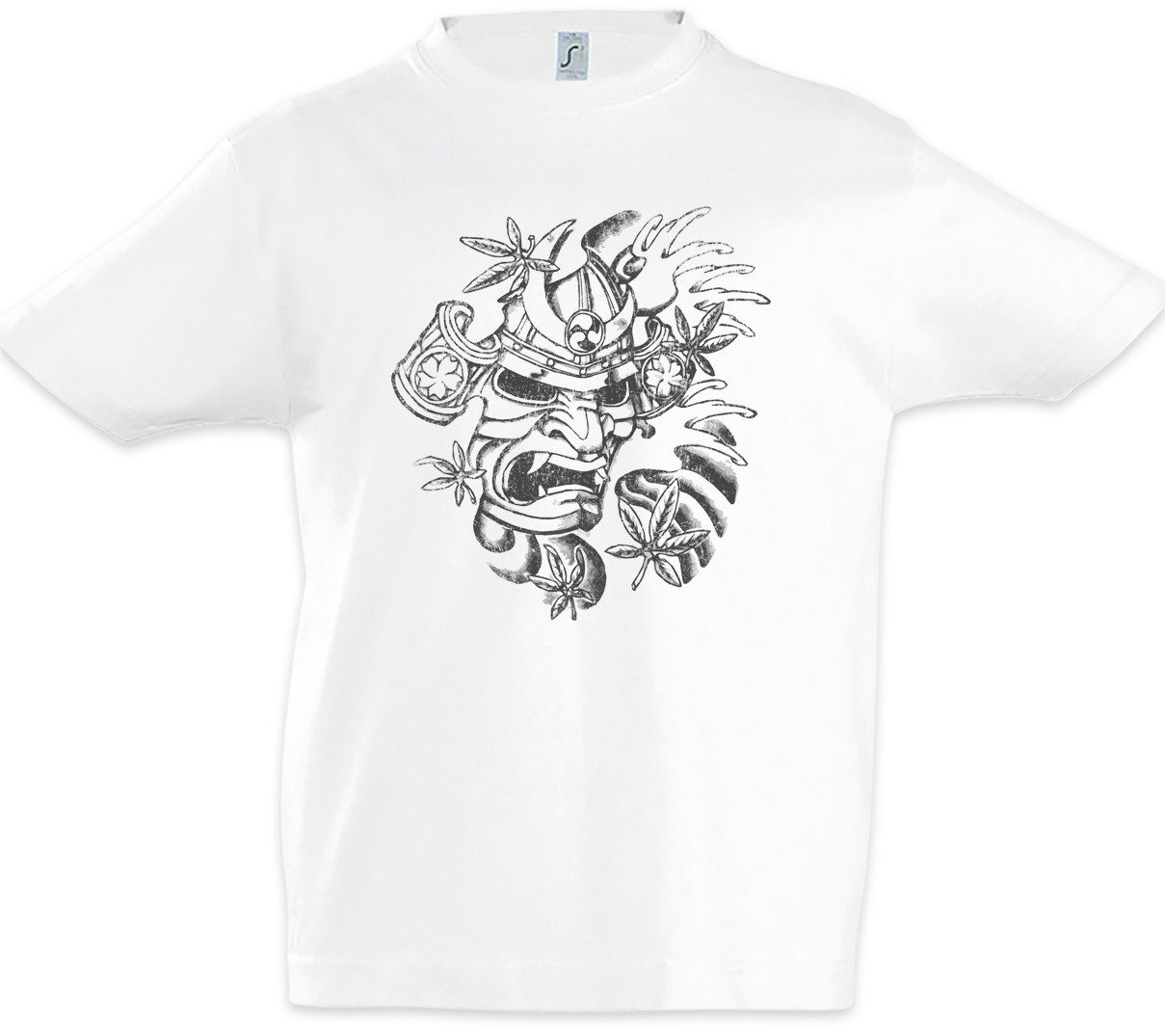 Print-Shirt Samurai VI Kinder T-Shirt Ninja Bushido Banzai Krieger Rüstung Helm