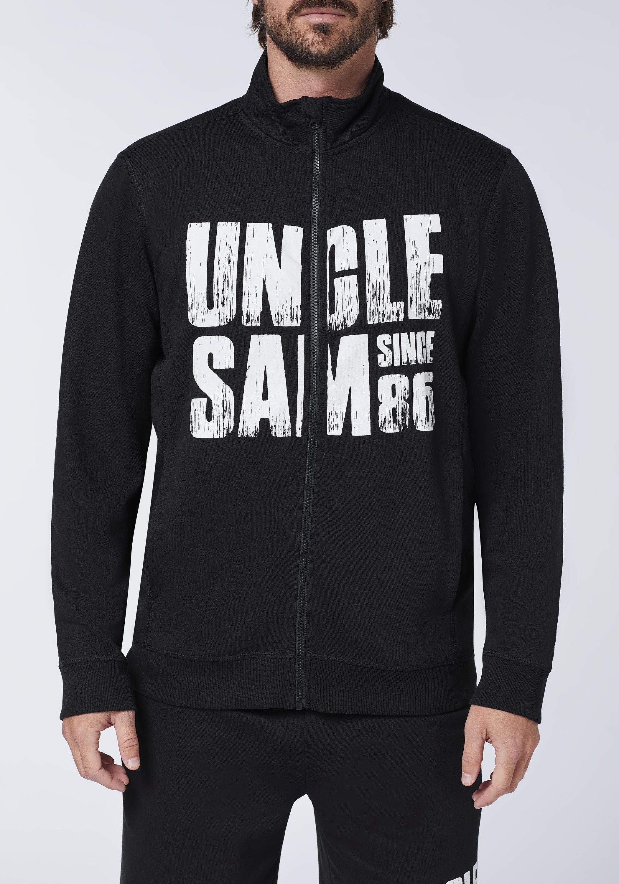 Uncle Baumwollmix Sam aus Sweatjacke Black 19-3911 Beauty