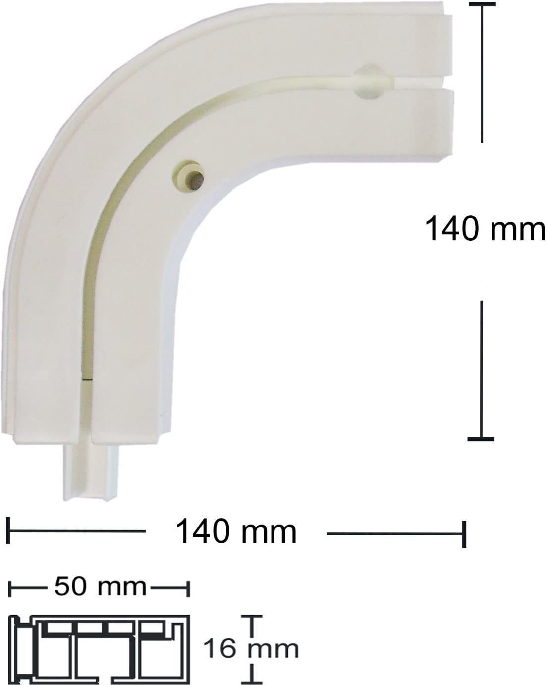 Garduna Gardinenschiene Rundbogen für Kunststoff-Gardinenschiene, 1-/2-/3-l günstig online kaufen
