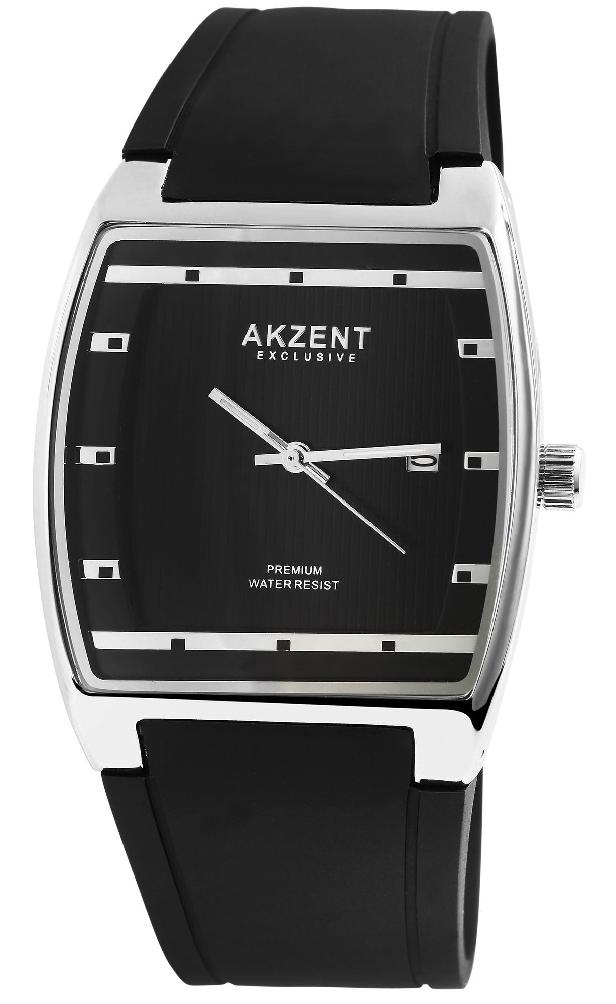 AKZENT Quarzuhr mit Silikonarmband und Mineralglas, (mit Armband), Herrenuhr Silikon