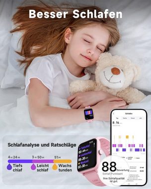BIGGERFIVE BW01 5ATM wasserdicht Kinder's Smartwatch (1,5 Zoll), Mit elegantem und schönem Design Schrittzähler, Schlafmonitor
