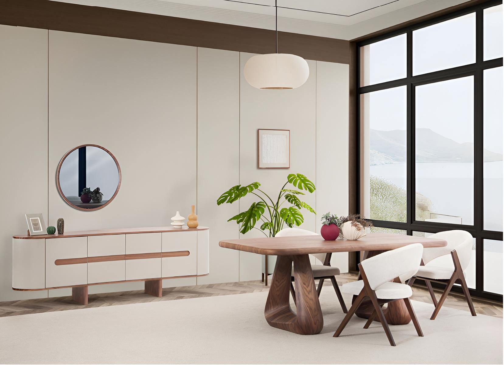 JVmoebel Esszimmer-Set Braunes Esszimmer-Set Holztisch Stühle Sideboard Möbel, (6-St), Made in Europa