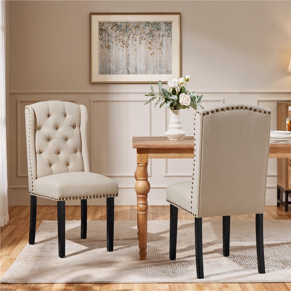 Yaheetech Esszimmerstuhl 2/4/6er Set Küchenstuhl (4 St), Polsterstuhl bis 1 günstig online kaufen