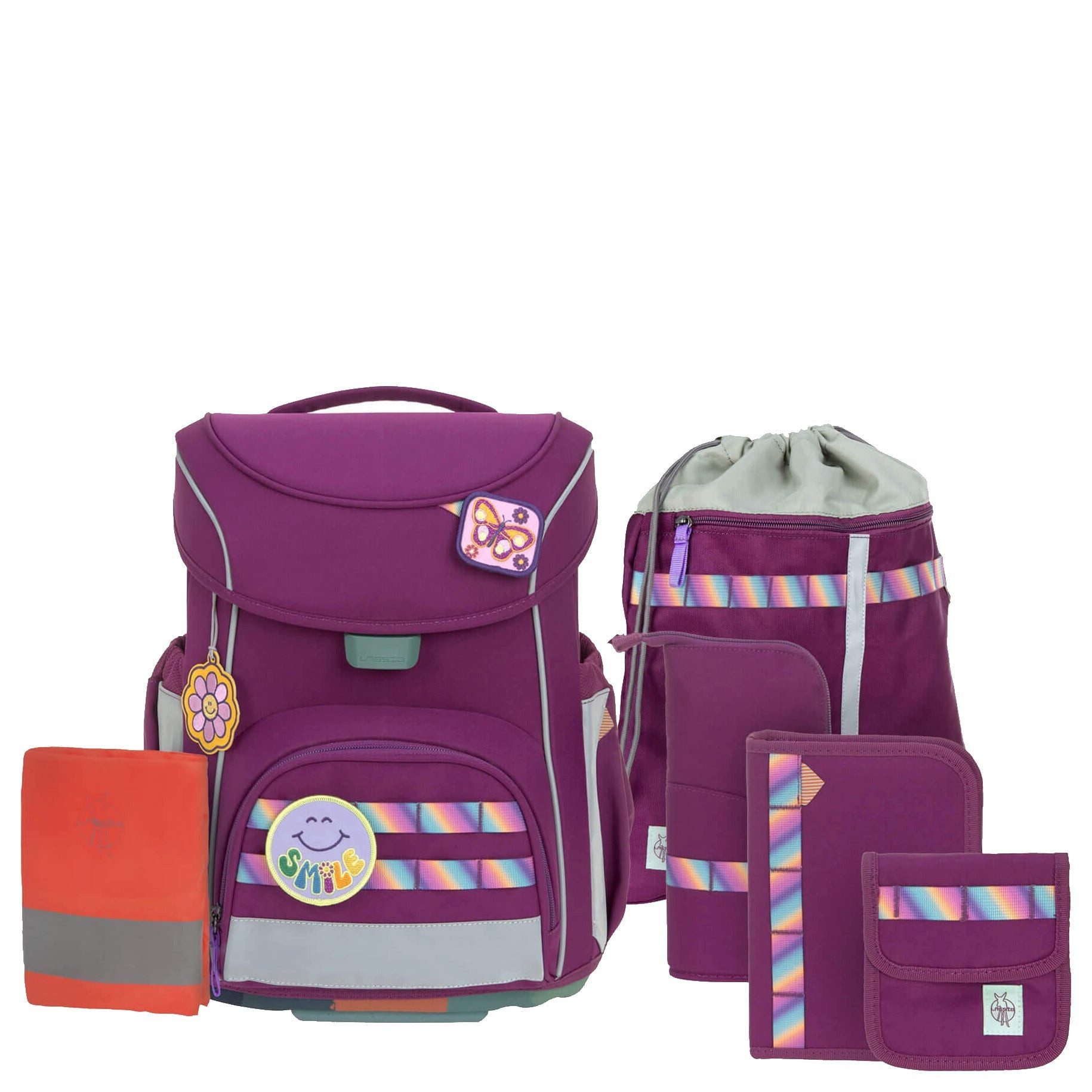 LÄSSIG Schulranzen School Set Slim Unique - Schulranzen Set 7tlg. (Lilac)