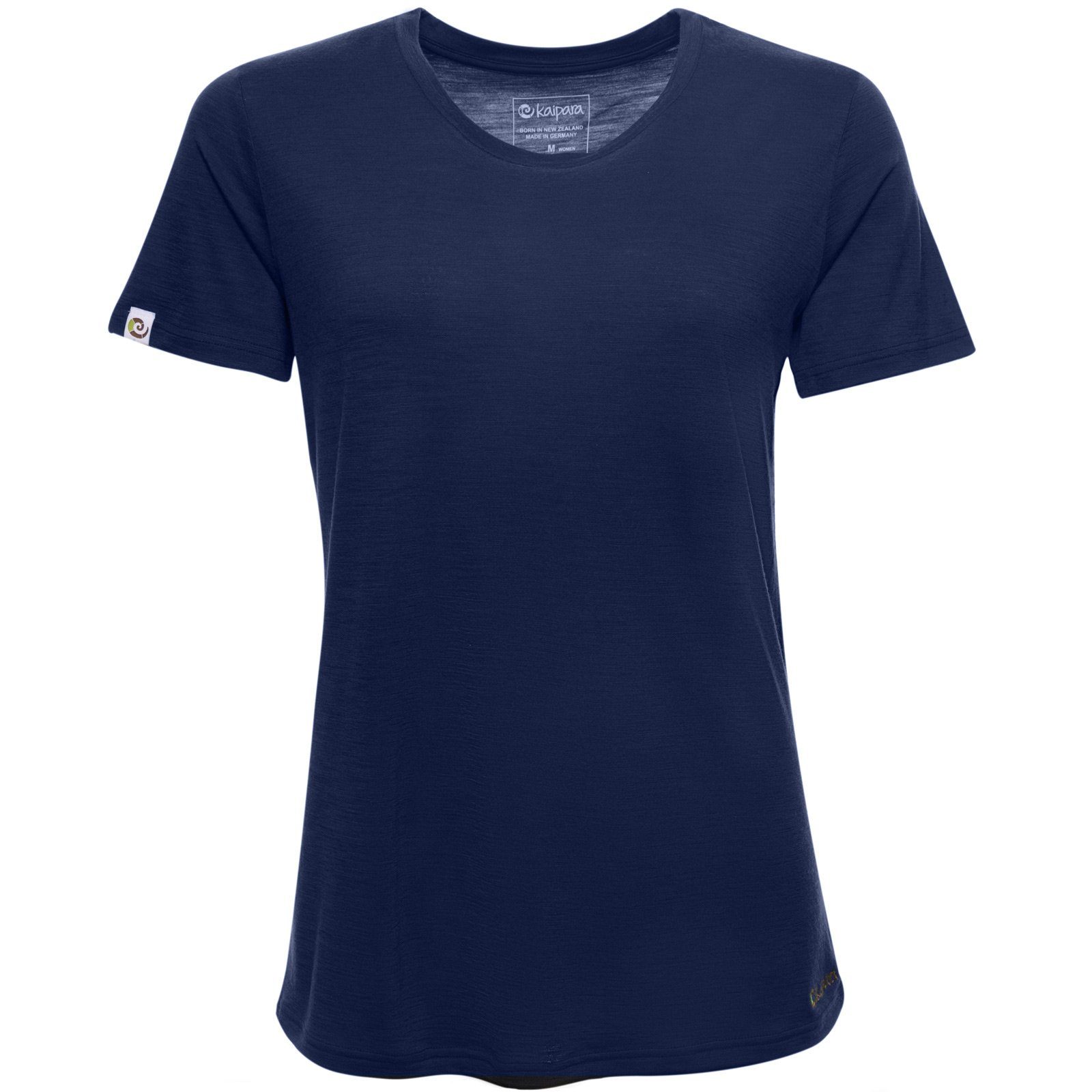 Kaipara - Merino Sportswear Unterhemd Merino Damen-Unterhemd Kurzarm Regularfit 200g warm (1-St) aus reiner Merinowolle Made in Germany Blau