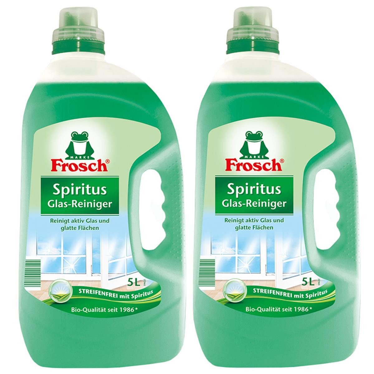 Frosch Spiritus Glas-Reiniger 5L reinigt aktiv Glas & glatte Flächen (Glasreiniger
