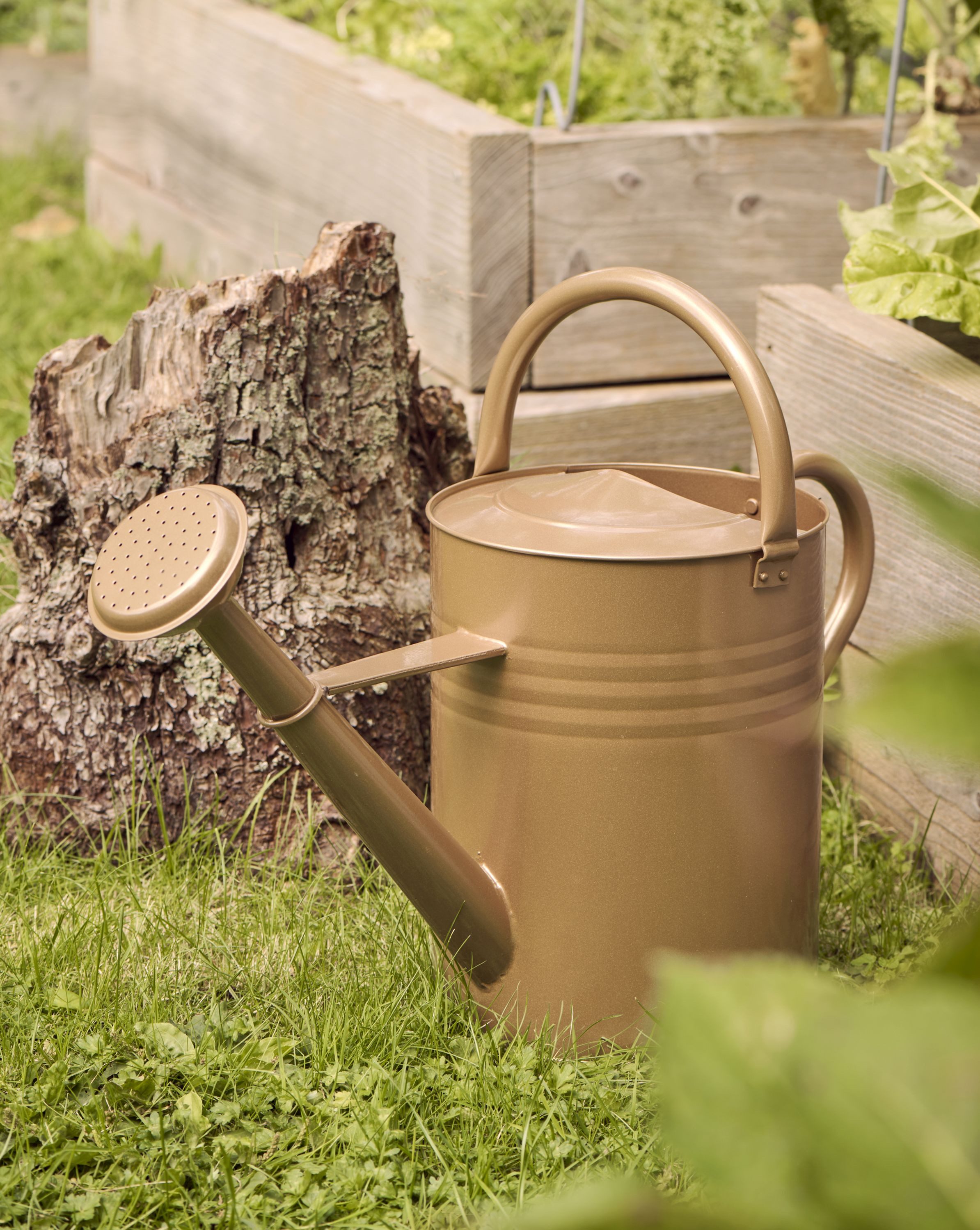Ib Laursen Gießkanne Ib Laursen - Gießkanne 11 Liter Hellgrün Braun Metall Retro 4235-14