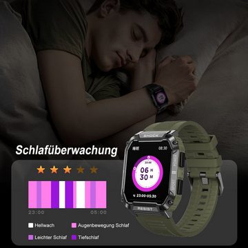 Vicbuy Damen Sportuhr, Herren Smartwatch, Smartuhr, Fitnessuhr Smartwatch mit Telefonfunktion/WhatsApp Notiz/Fitness Tracker Uhr, IP68 Wasserdicht/1.95" Voll Touchscreen mit Blutsauerstoff/Pulsmesser, Sportuhr/Schrittzähler/Schlafmonitor/Aktivitätstracker für iOS/Android