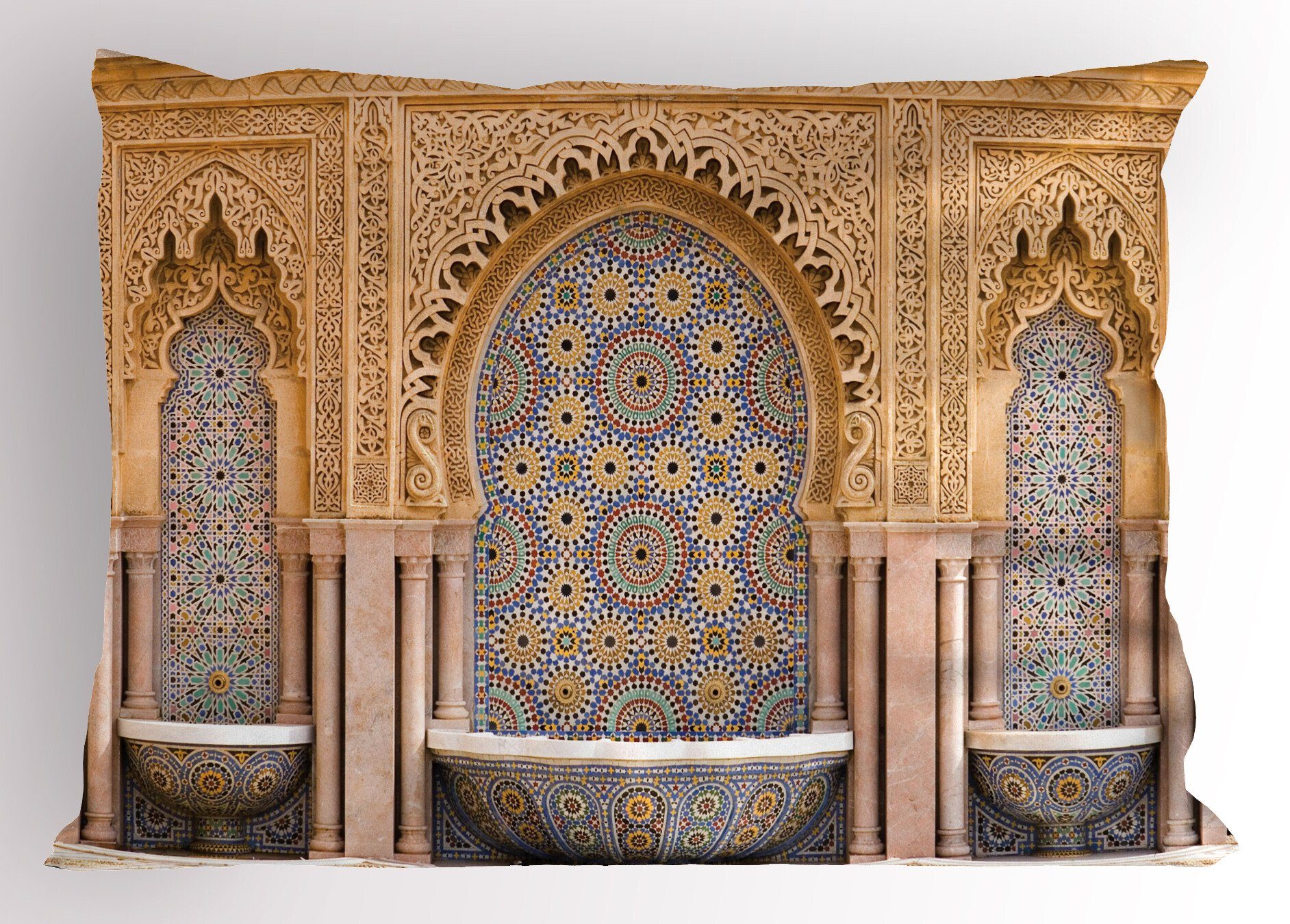 Dekorativer Standard marokkanisch (1 Kissenbezüge Rabat Abakuhaus Stück), Kopfkissenbezug, Gedruckter Size Hassan-Turm