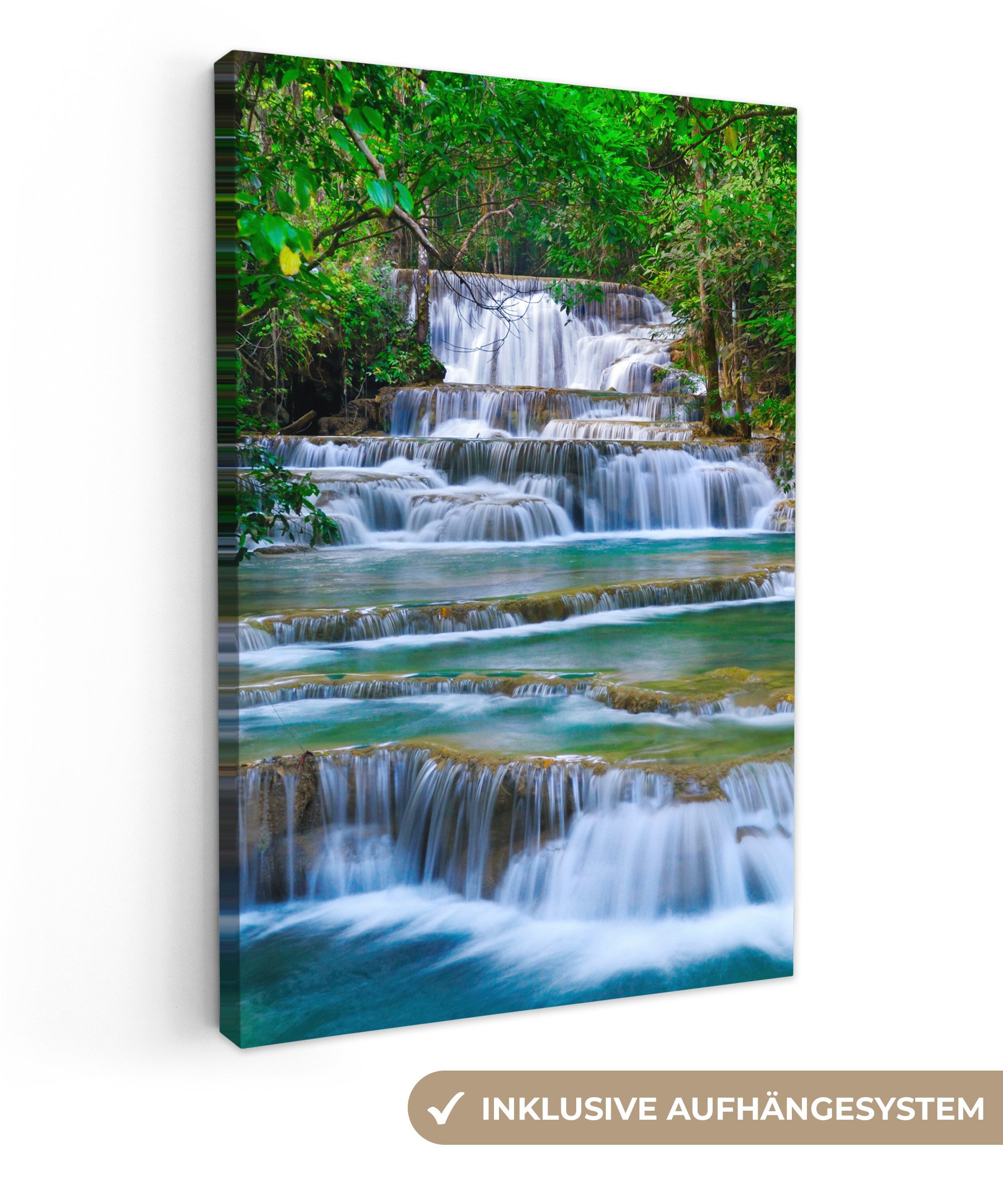 OneMillionCanvasses® Leinwandbild Wasserfall - Bäume - Natur - Dschungel, F günstig online kaufen