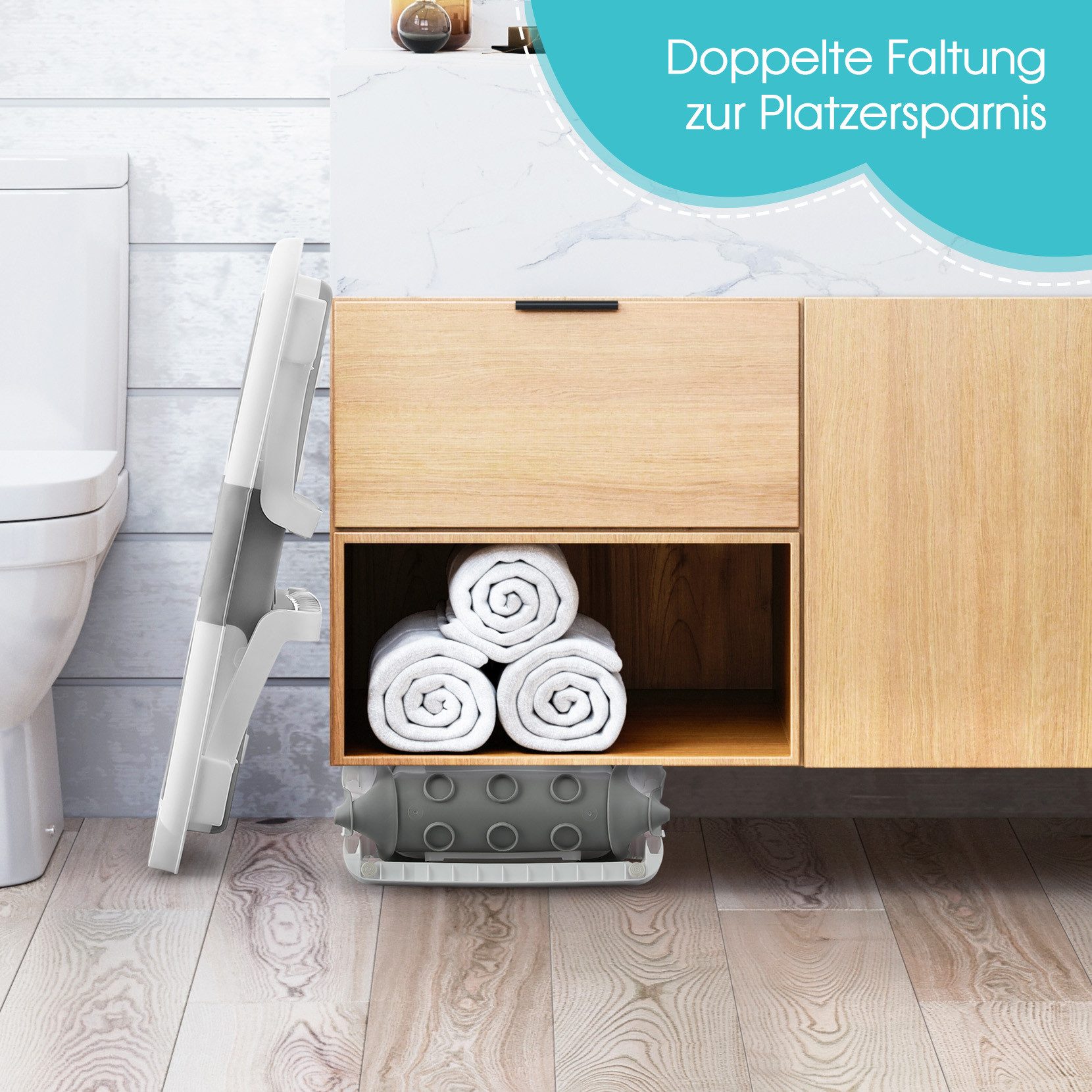 Dripex Babybadewanne Baby-Faltbadewanne Klappbare Wanne, Silikonbadewanne, für 0-2 Jahre