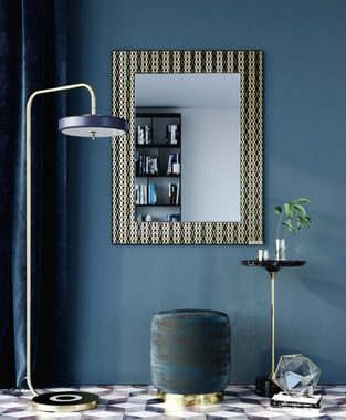 Casa Padrino Wandspiegel Designer Wandspiegel Schwarz / Bronze / Gold 99 x H. 127 cm - Wohnzimmer Spiegel - Garderoben Spiegel - Luxus Qualität